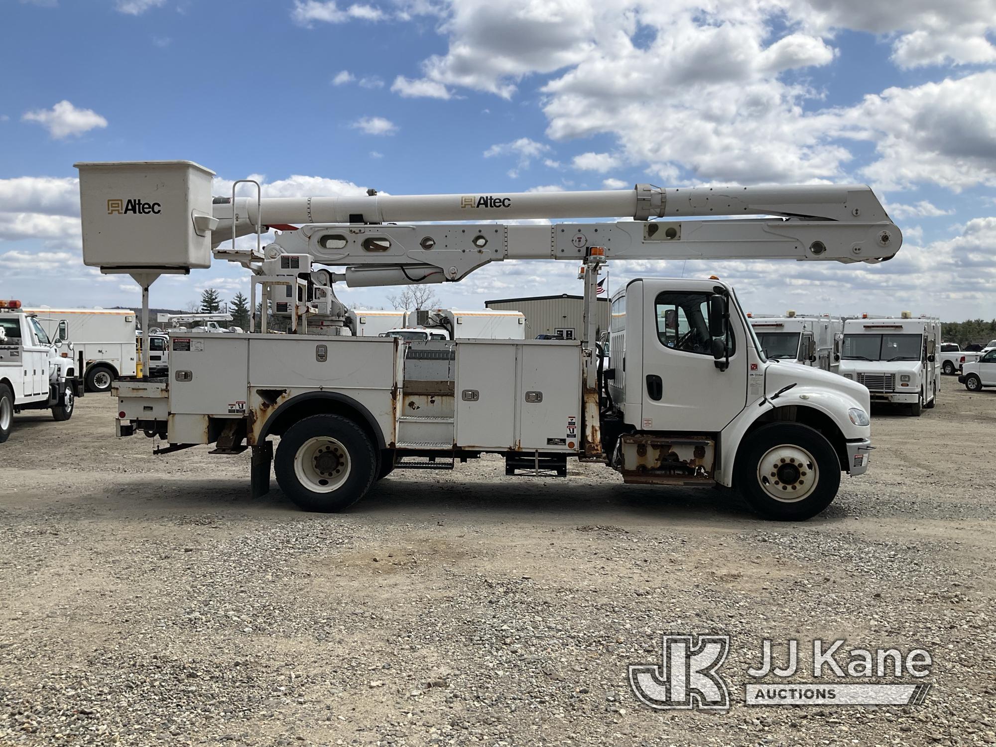 (Shrewsbury, MA) Altec AA55-MH, Material Handling Bucket Truck rear mounted on 2017 Freightliner M2-