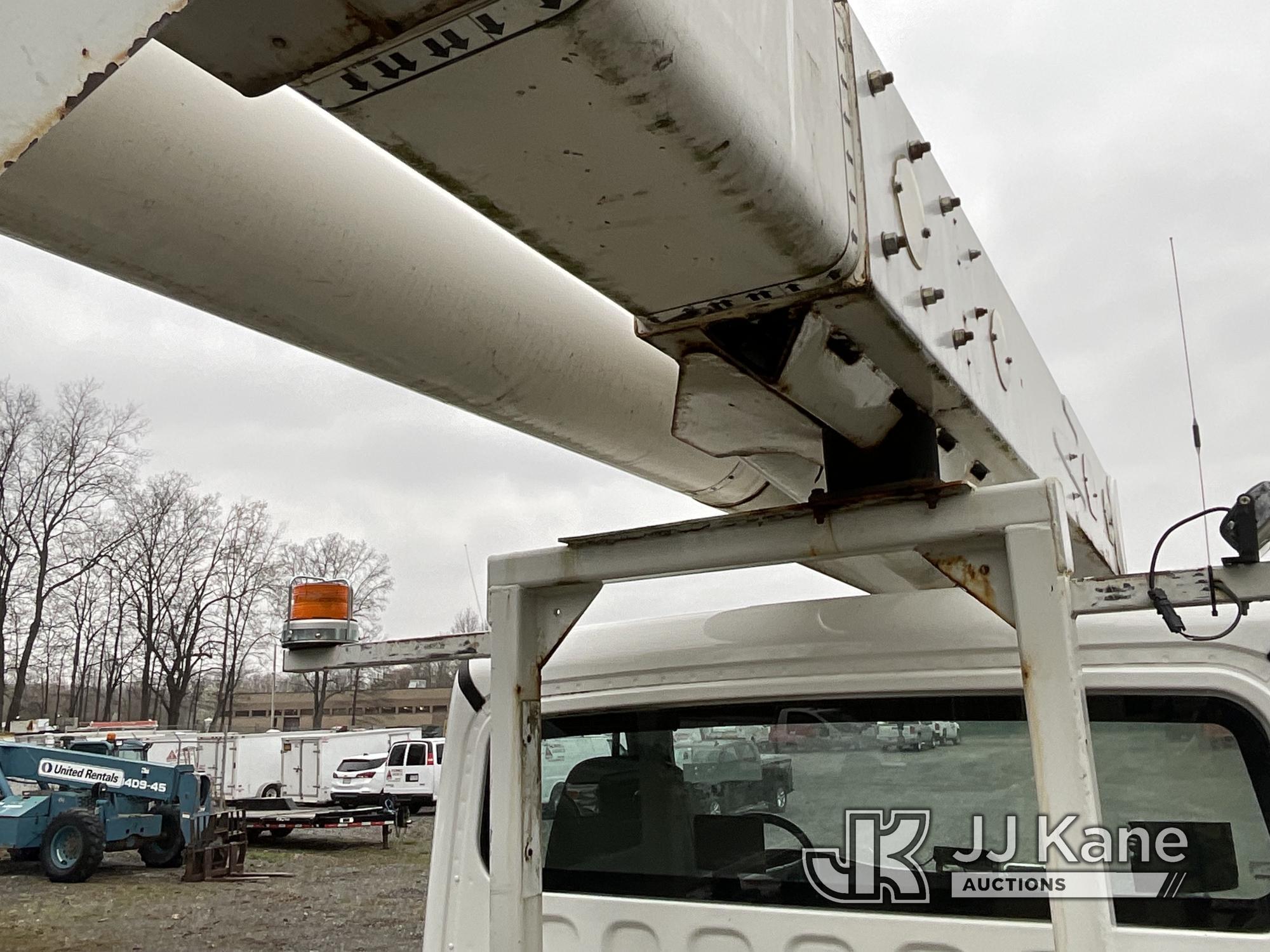 (Victor, NY) Altec AM55-E, Over-Center Material Handling Bucket Truck rear mounted on 2018 Freightli