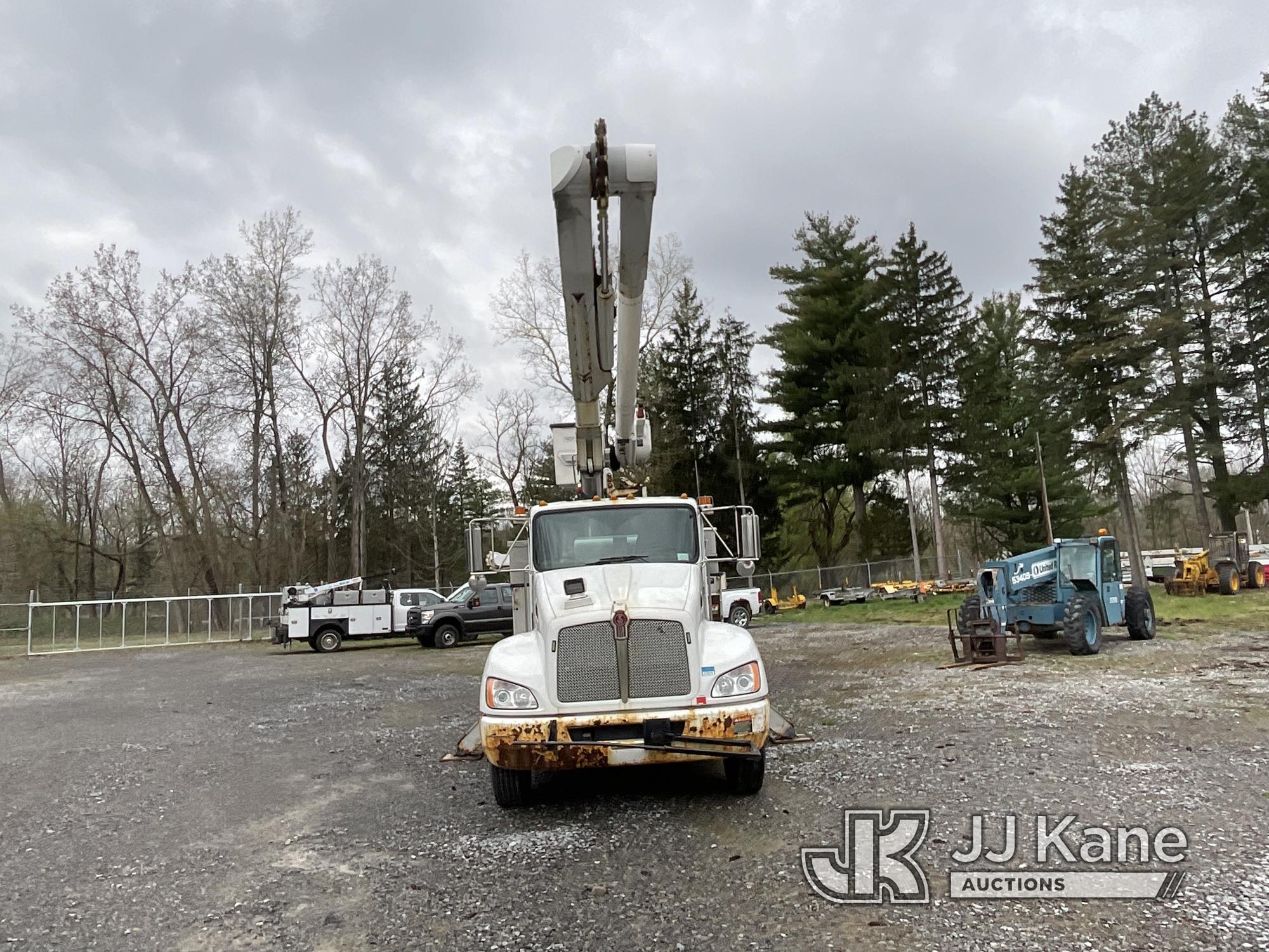 (Victor, NY) Altec AM55-E, Over-Center Material Handling Bucket Truck rear mounted on 2019 Kenworth