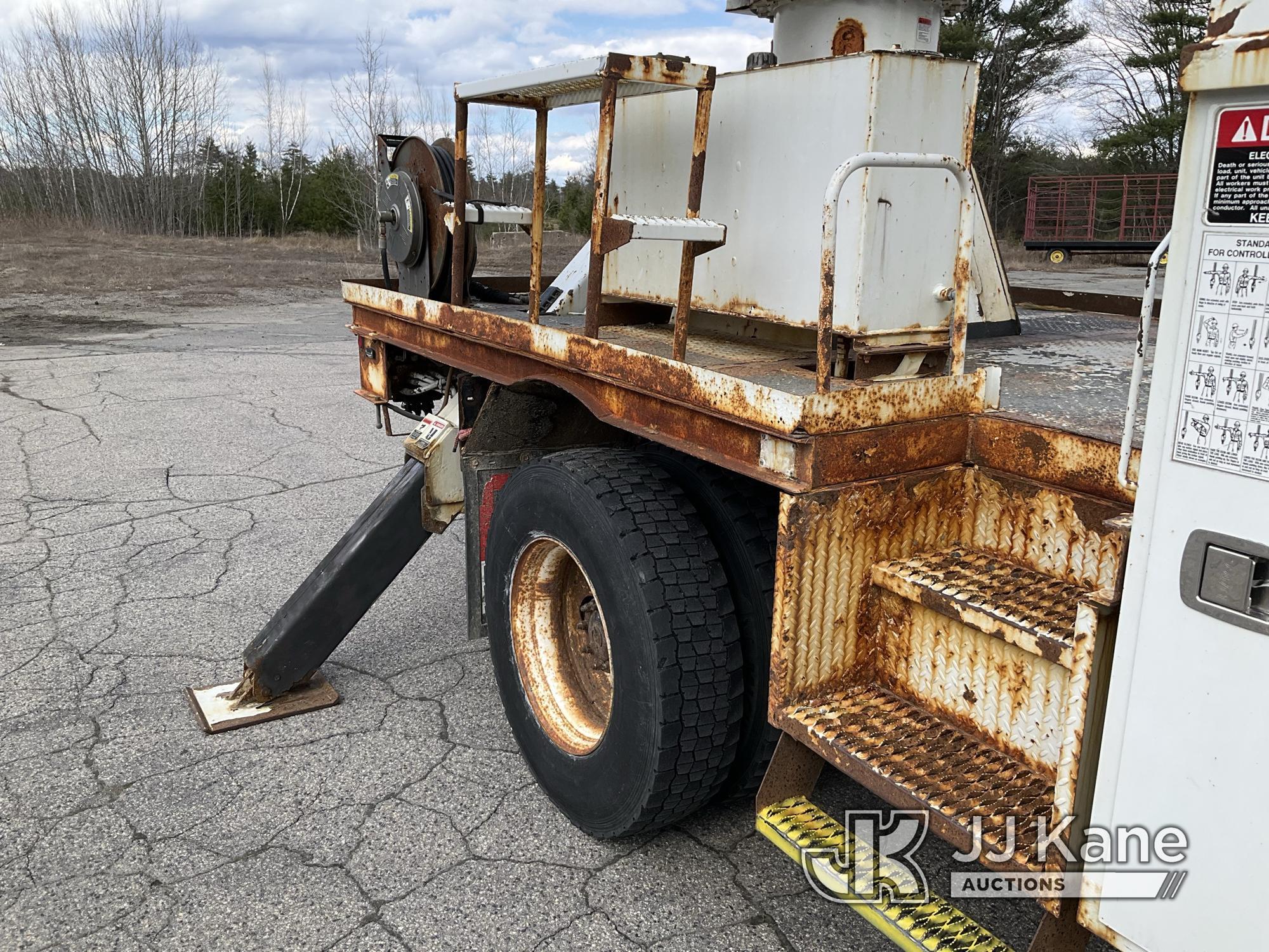 (Wells, ME) Altec DM47B-TR, Digger Derrick rear mounted on 2014 Freightliner M2 106 Flatbed Truck Ru