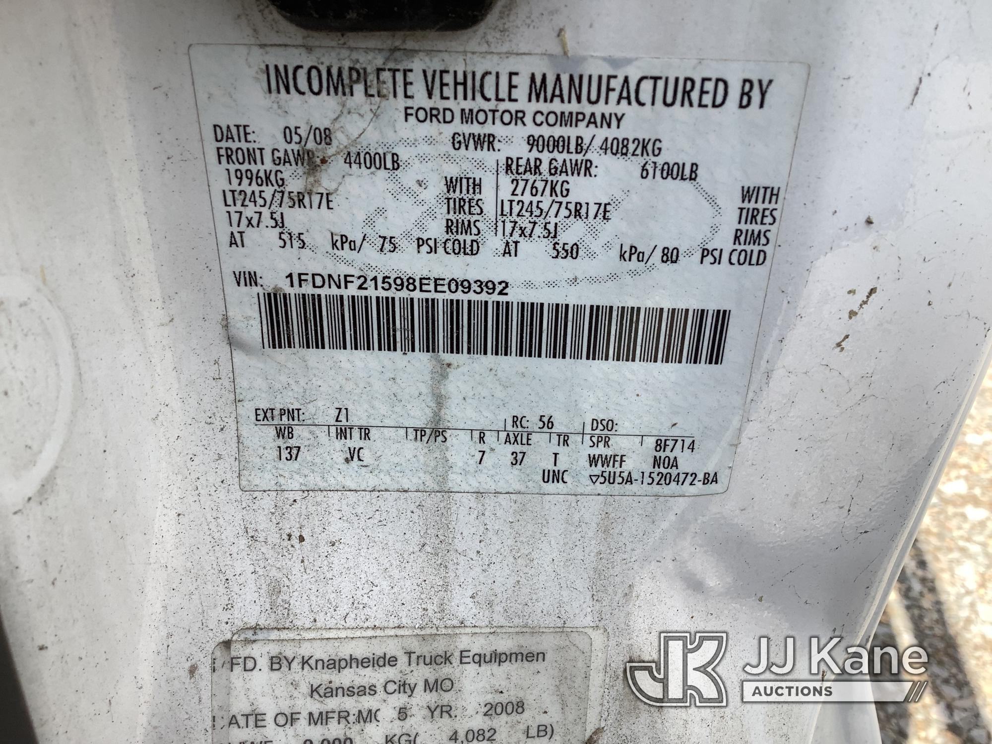 (Smock, PA) 2008 Ford F250 4x4 Service Truck Not Running, Condition Unknown, Passenger Door Not Open