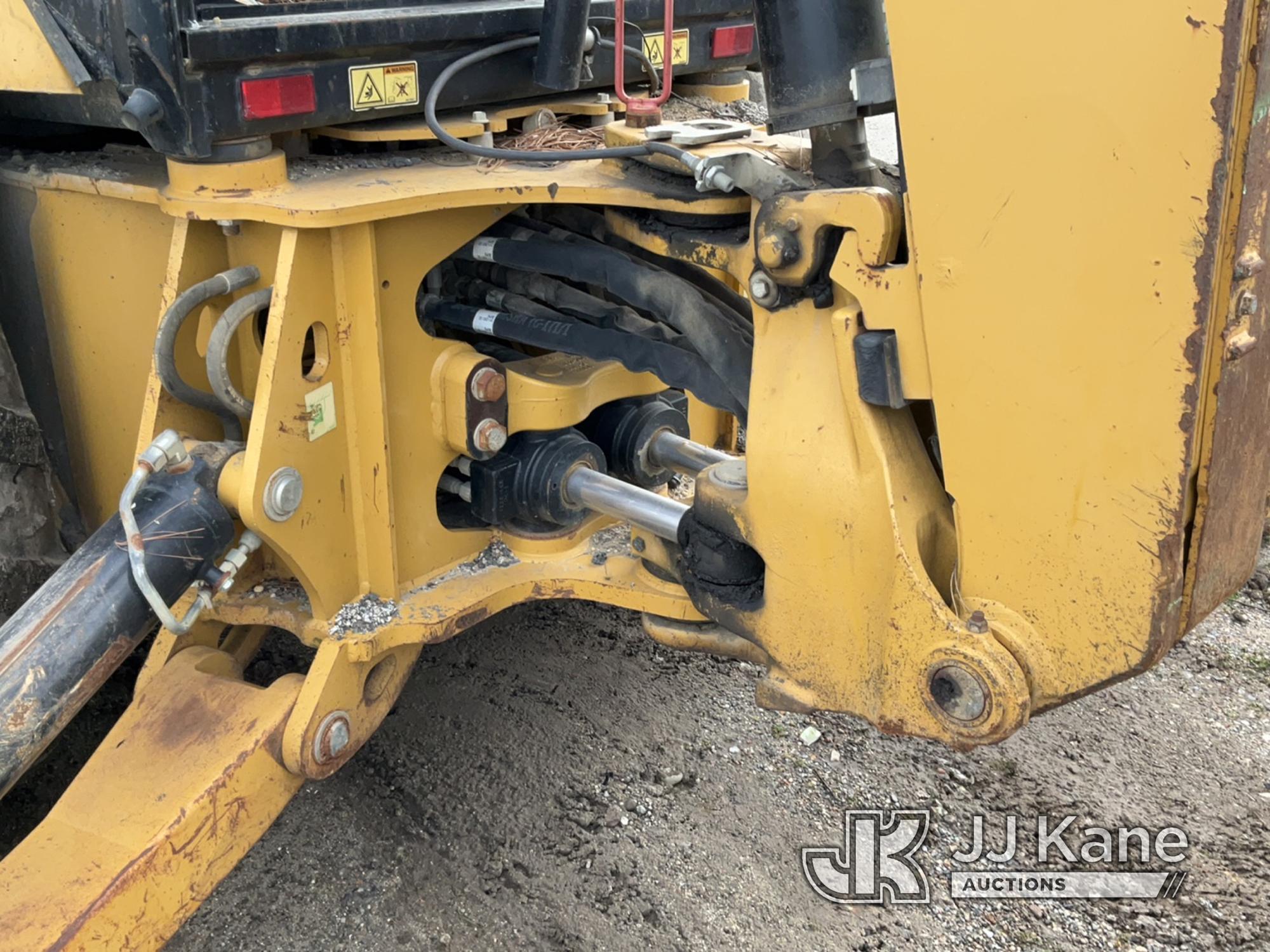 (Bellport, NY) 2013 Caterpillar 420F Tractor Loader Backhoe Runs & Moves, Bad Engine, Bad Tire, Load