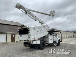 (Fort Wayne, IN) Altec LR756, Over-Center Bucket Truck mounted behind cab on 2015 Ford F750 Chipper