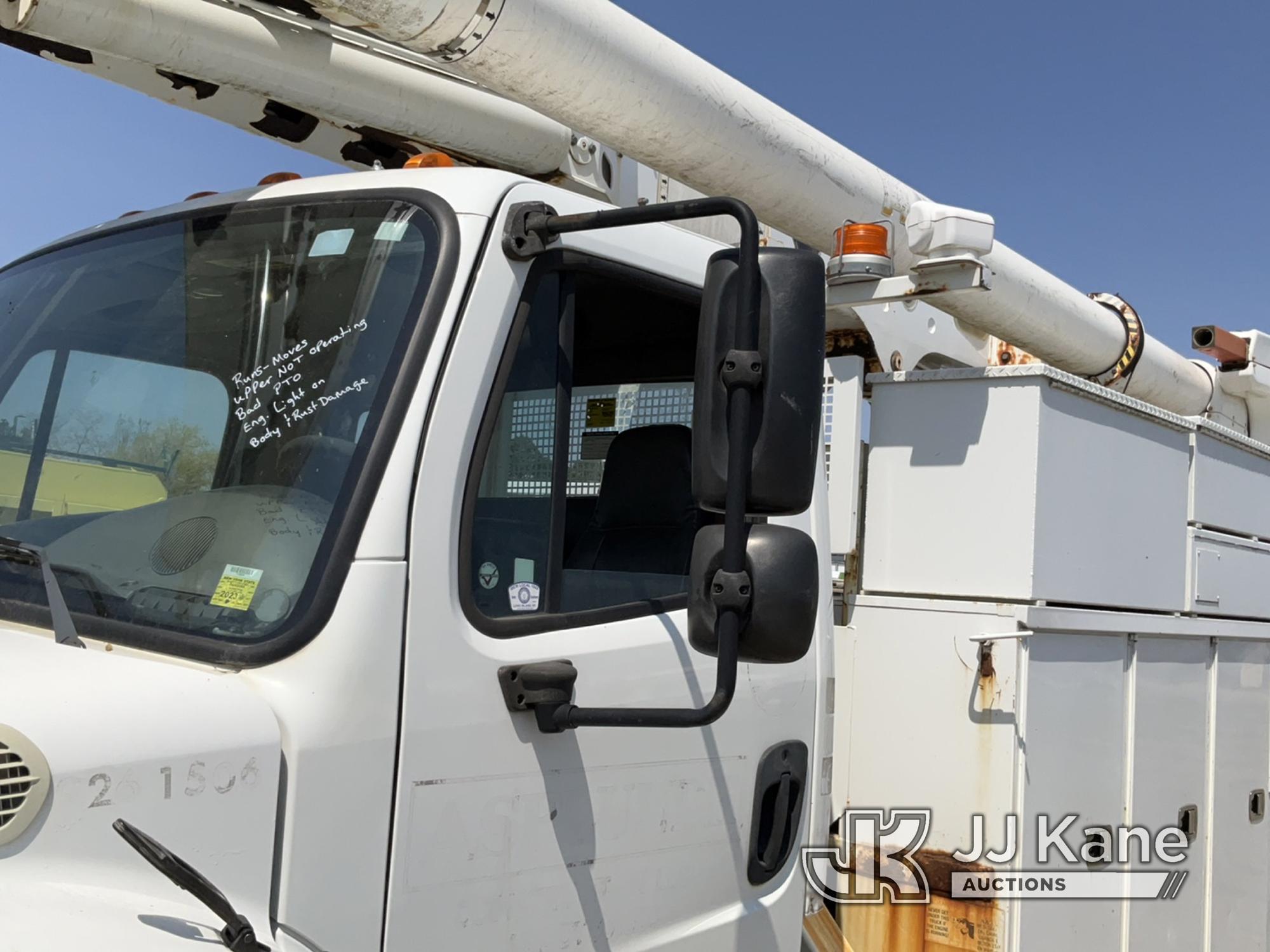 (Bellport, NY) Altec AM55, Over-Center Material Handling Bucket rear mounted on 2011 Freightliner M2