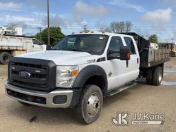 (Charlotte, MI) 2013 Ford F550 4x4 Crew-Cab Flatbed Truck Runs, Moves, Rust , Cracked Windshield