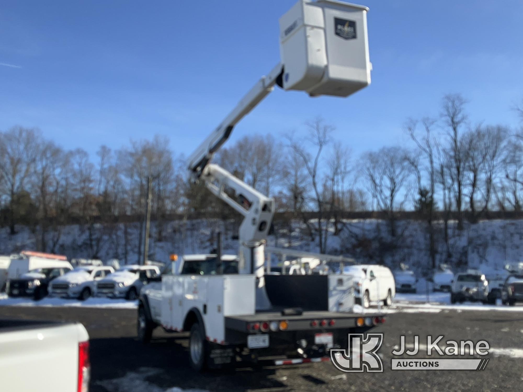 (Kings Park, NY) Versalift SST40EIH-02, Articulating & Telescopic Bucket Truck mounted behind cab on