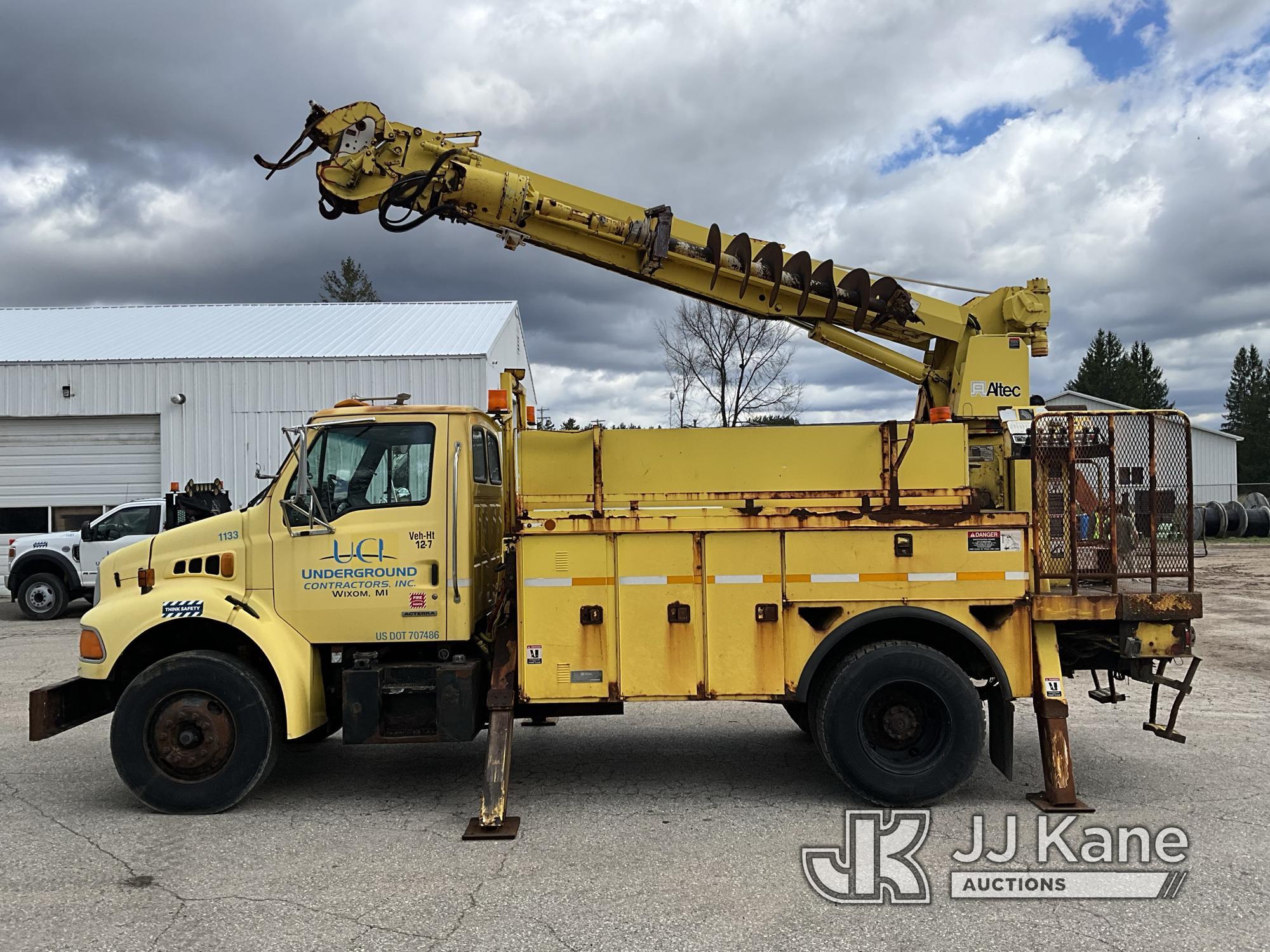 (Mancelona, MI) Altec D842A-TR, Digger Derrick corner mounted on 2004 Sterling Acterra Utility Truck