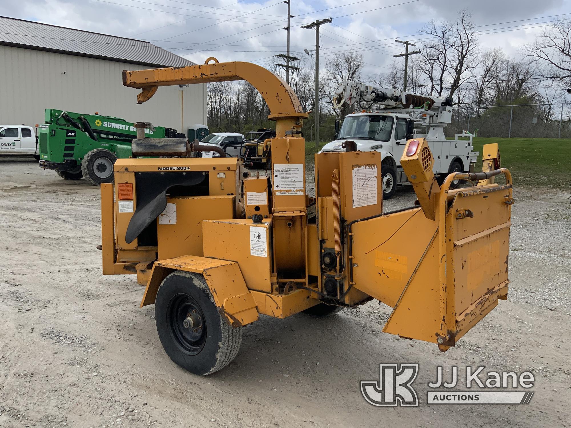 (Fort Wayne, IN) Bandit Industries 200+ Chipper (12in Disc), trailer mtd. NO TITLE) (Nor Running, Co