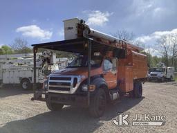 (Smock, PA) Altec LR756, Over-Center Bucket Truck mounted behind cab on 2013 Ford F750 Chipper Dump