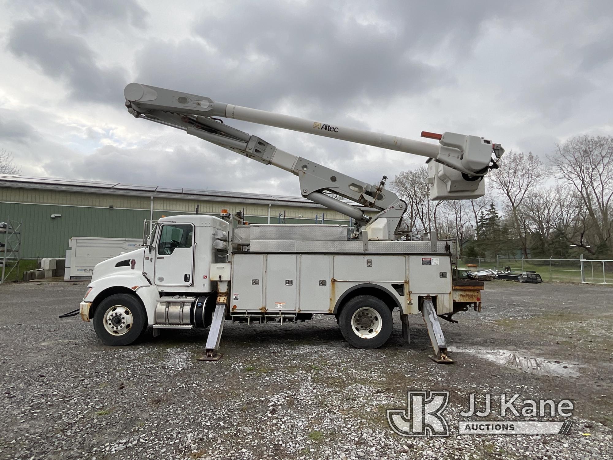 (Victor, NY) Altec AM55-E, Over-Center Material Handling Bucket Truck rear mounted on 2019 Kenworth