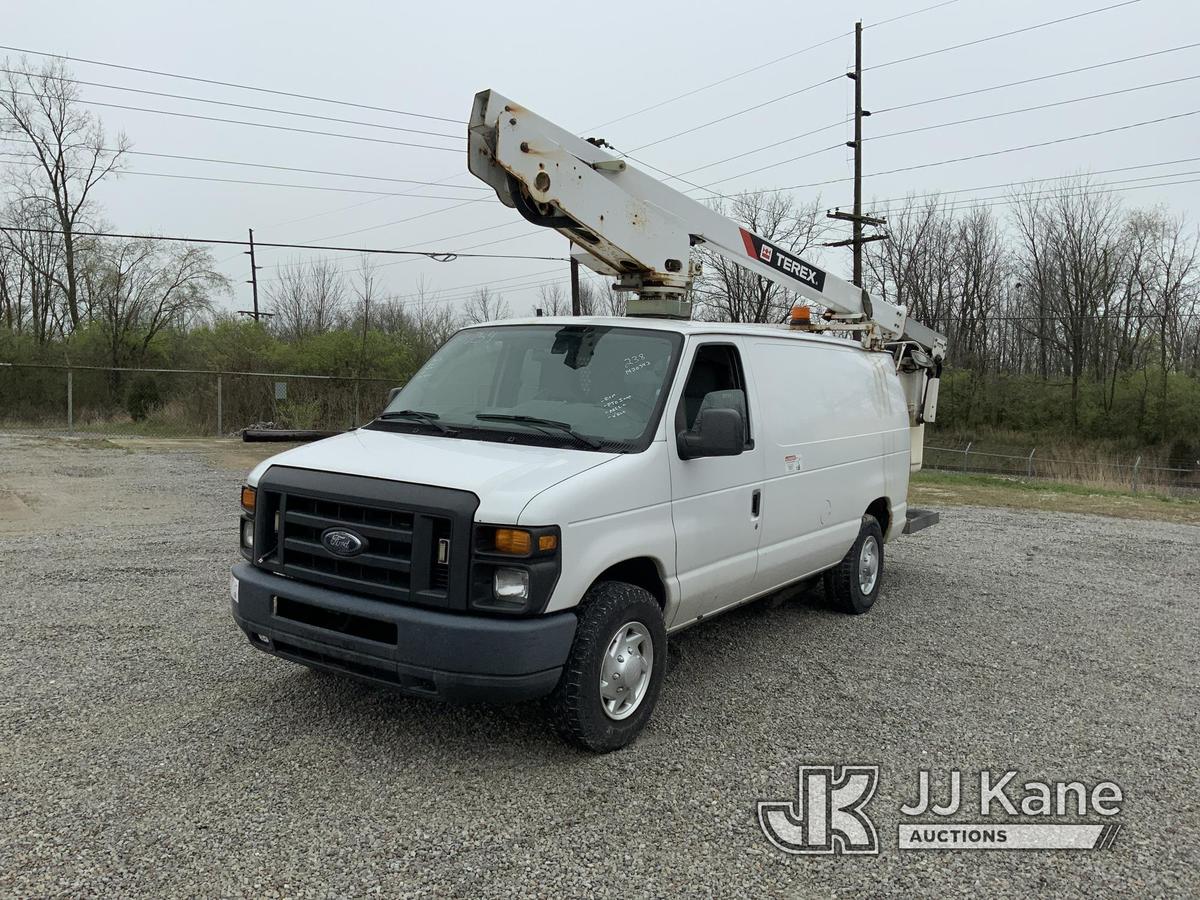 (Fort Wayne, IN) HI-Ranger NT29, Non-Insulated Bucket Van mounted on 2013 Ford E350 Cargo Van Runs &