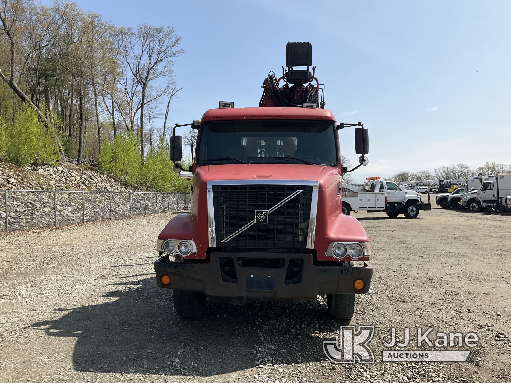 (Shrewsbury, MA) Prentice 120E-BC, Grappleboom/Log Loader Crane mounted behind cab on 2003 Freightli