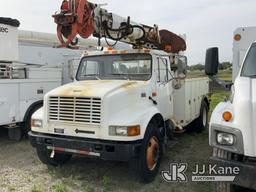 (Charlotte, MI) Altec D845-ATR, Digger Derrick rear mounted on 2001 International 4700 Utility Truck