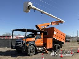 (Charlotte, MI) Altec LR756, Over-Center Bucket Truck mounted behind cab on 2013 Ford F750 Chipper D