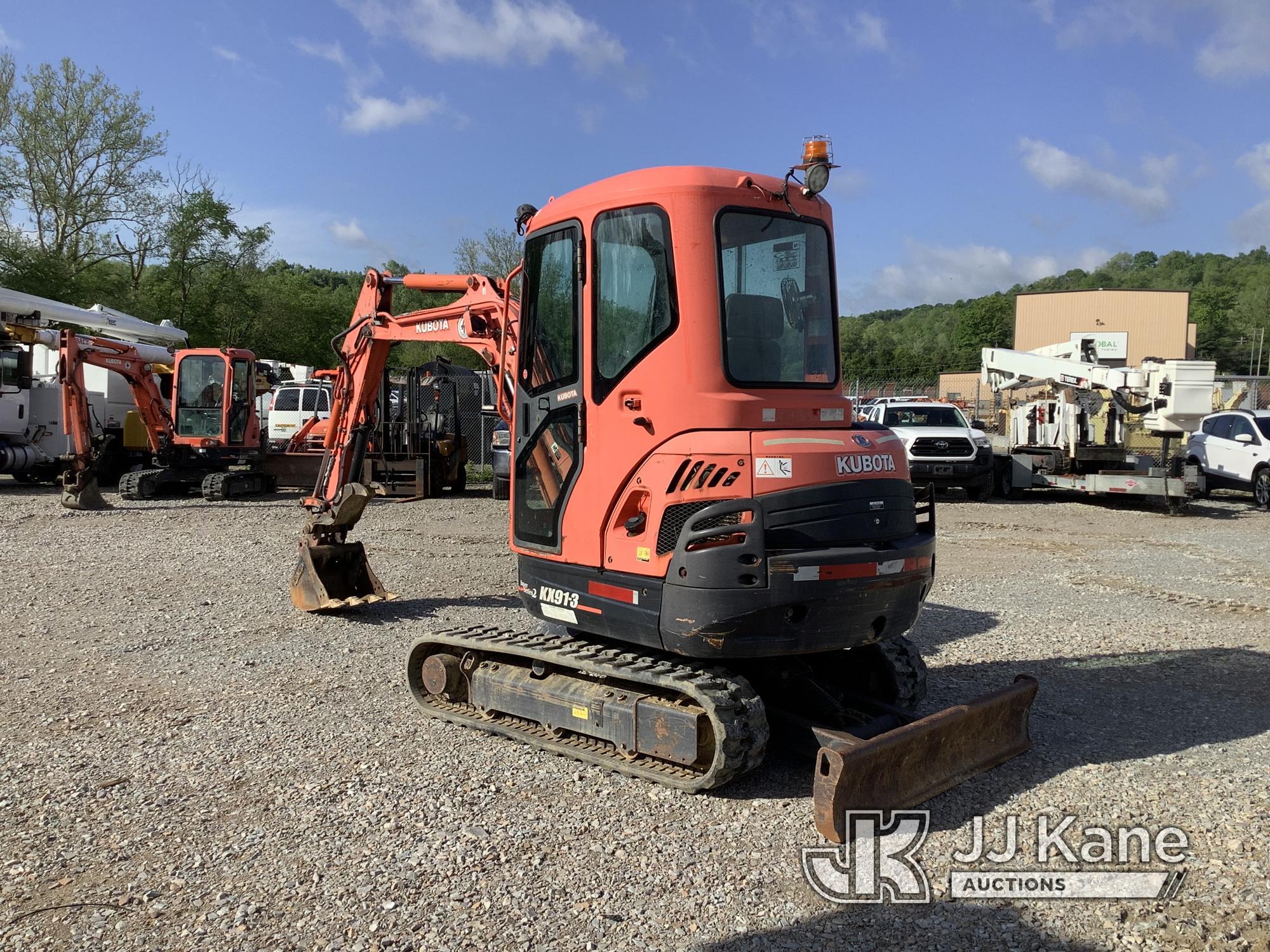 (Smock, PA) 2017 Kubota KX91-3 Super Series Mini Hydraulic Excavator Runs, Moves & Operates, Rust Da