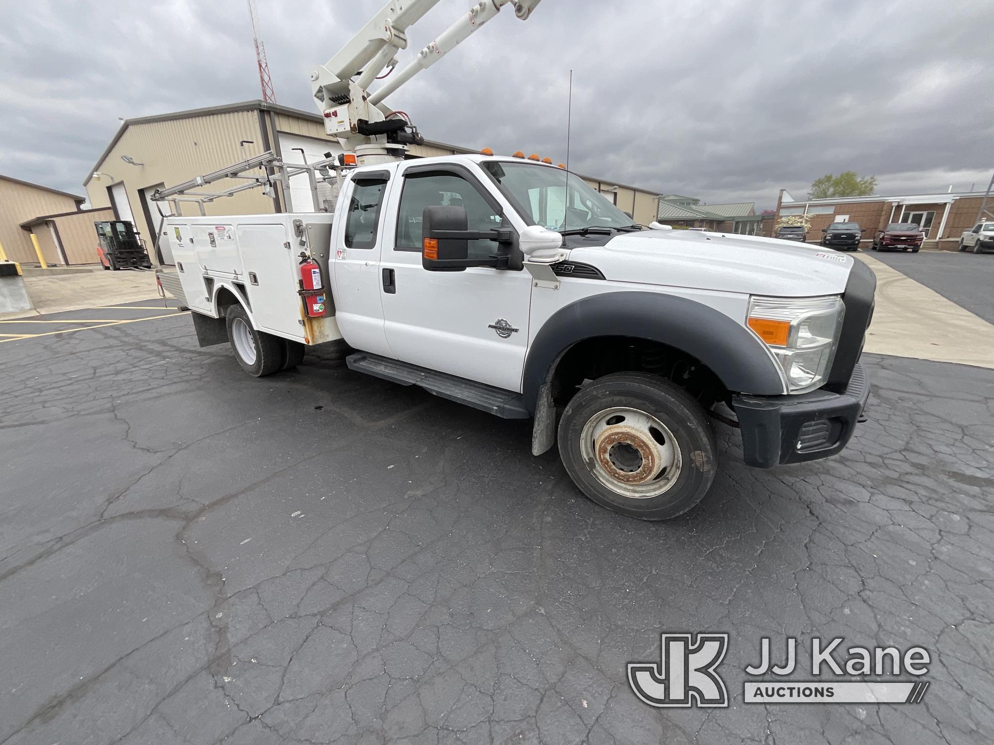 (Marysville, OH) Versalift SST37EHI, Articulating & Telescopic Bucket Truck mounted behind cab on 20