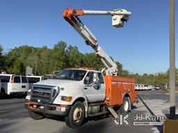 (Chester Springs, PA) Altec L42A, Over-Center Bucket Truck center mounted on 2011 Ford F750 Extended