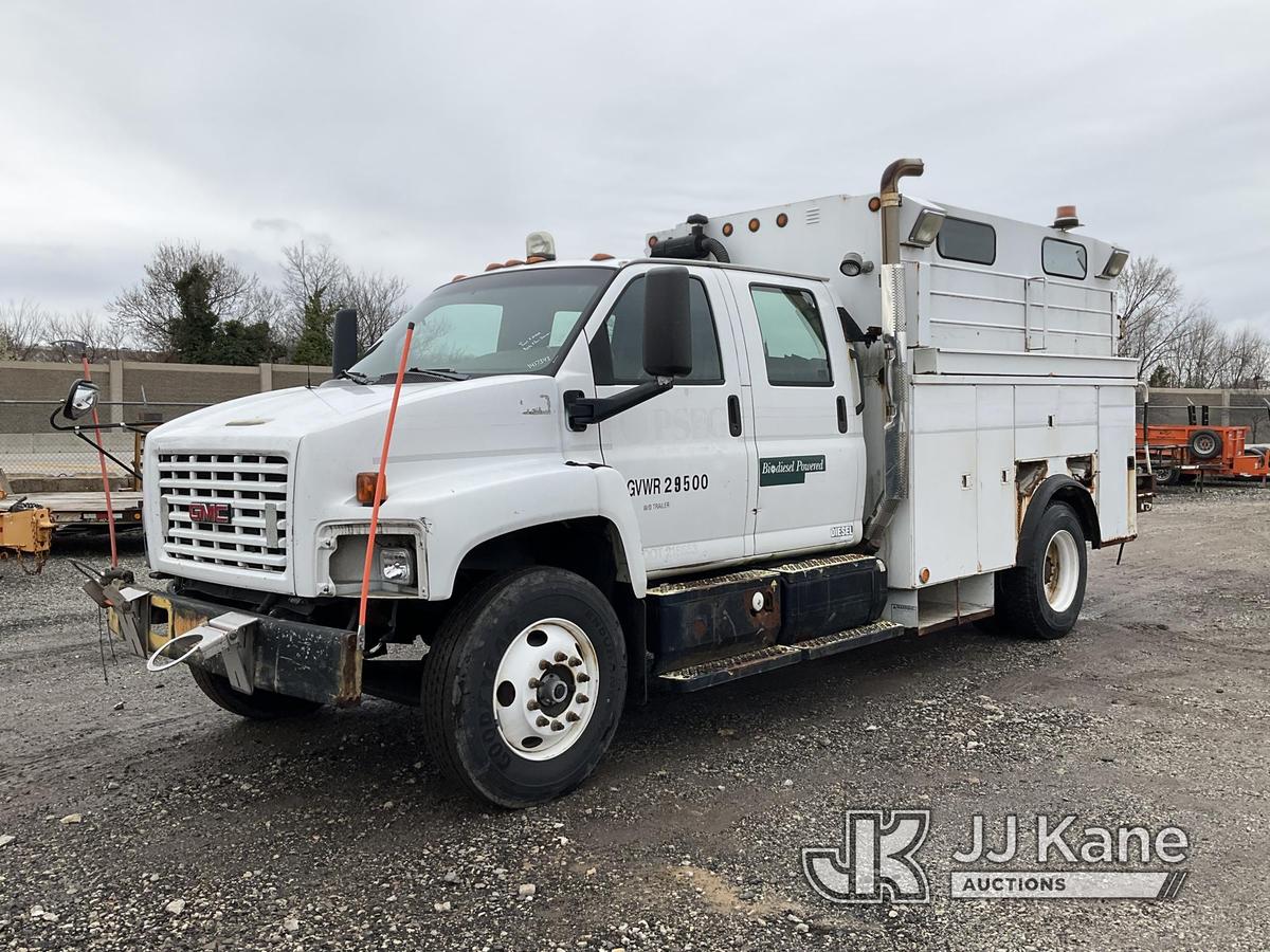 (Plymouth Meeting, PA) 2003 GMC C7500 Crew-Cab Enclosed Utility Truck Runs & Moves, Body & Rust Dama