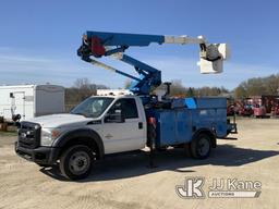 (Charlotte, MI) HiRanger LT38, Articulating & Telescopic Bucket Truck mounted behind cab on 2011 For