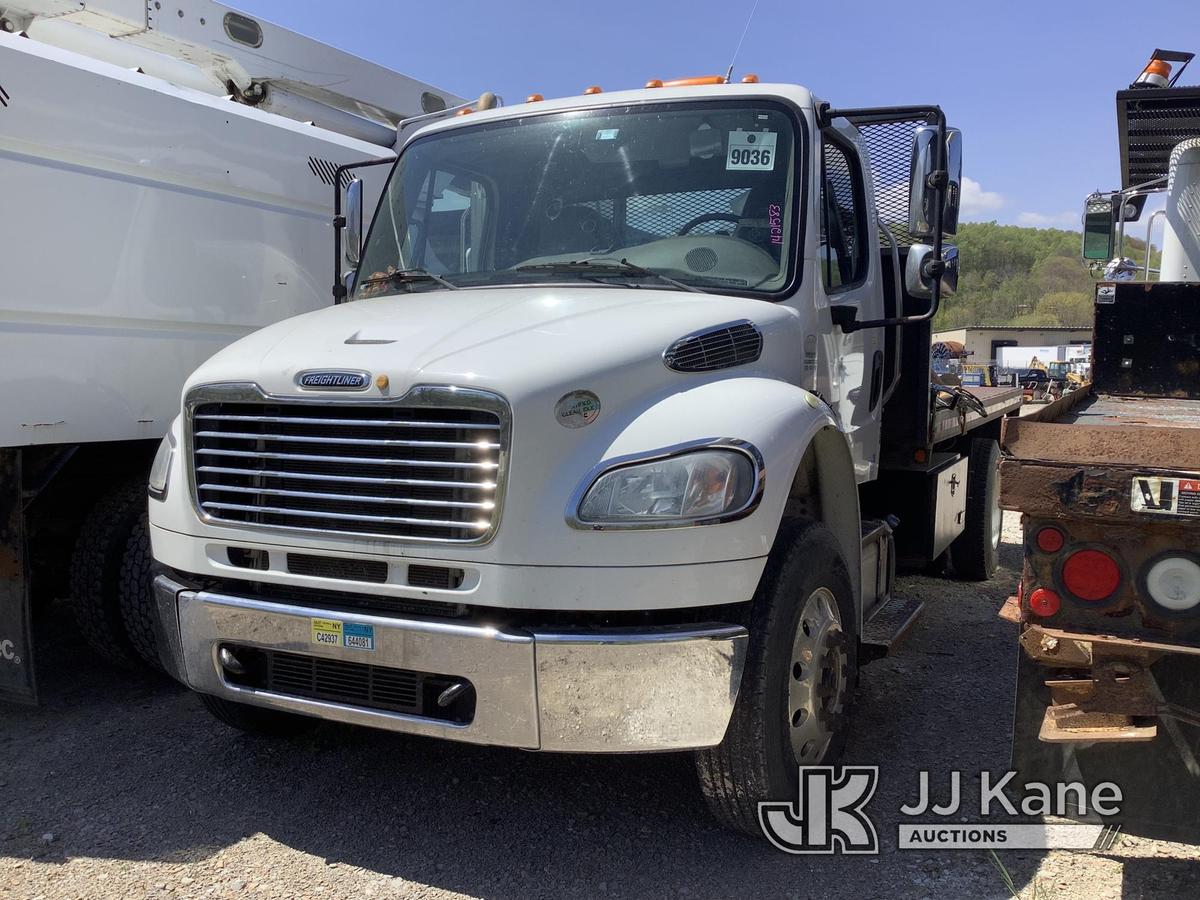 (Smock, PA) 2014 Freightliner M2 106 Flatbed Truck Not Running, Condition Unknown, Engine Disassembl