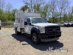 (Smock, PA) 2012 Ford F550 Enclosed High-Top Service Truck Runs & Moves, Check Engine Light On, PTO