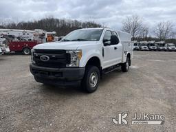 (Smock, PA) 2017 Ford F250 4x4 Extended-Cab Enclosed Service Truck Runs & Moves, Check Engine Light