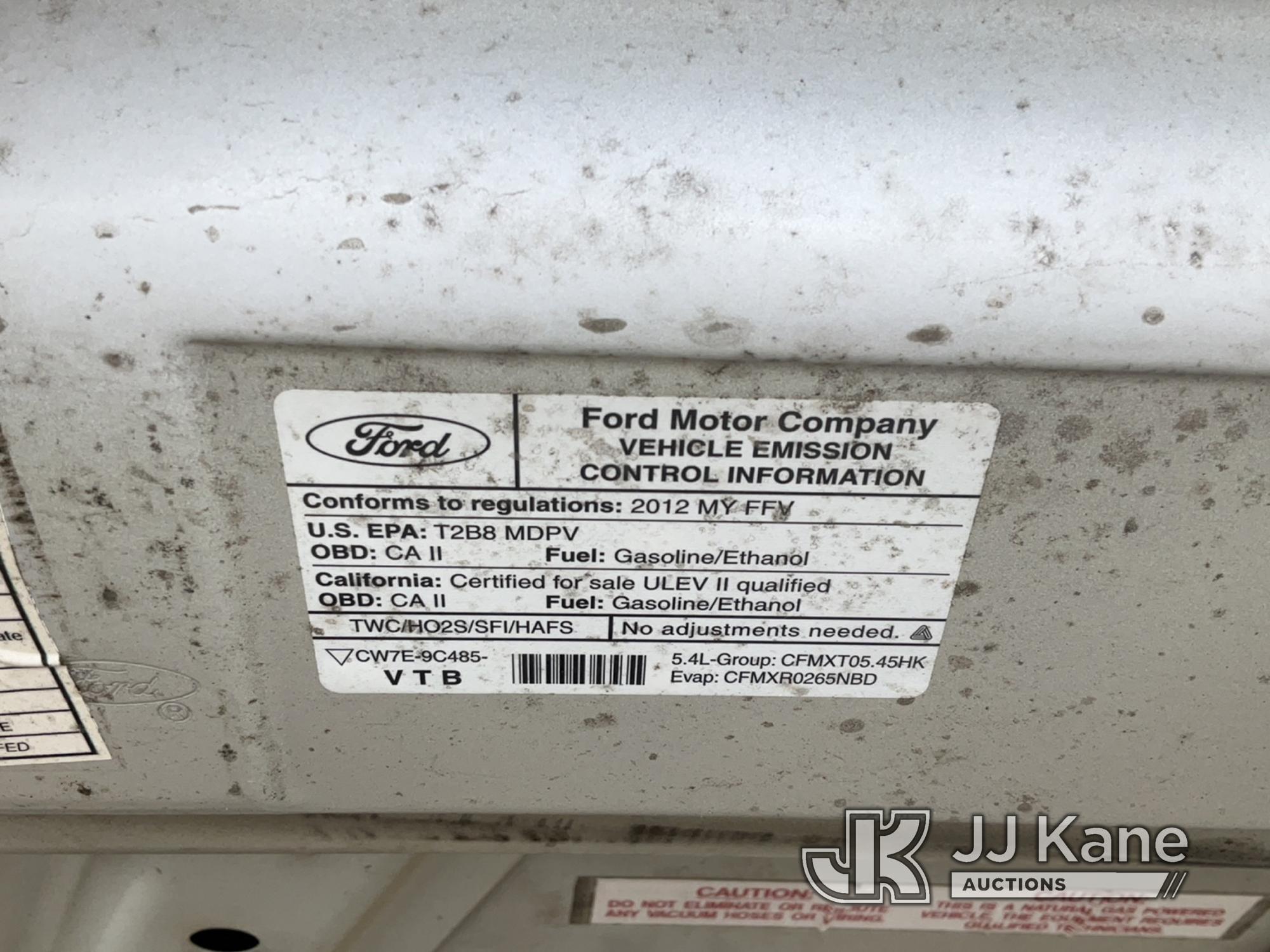 (Jurupa Valley, CA) 2012 Ford E250 Extended Cargo Van Runs & Moves, CNG Tanks Expire In 2028, Failed