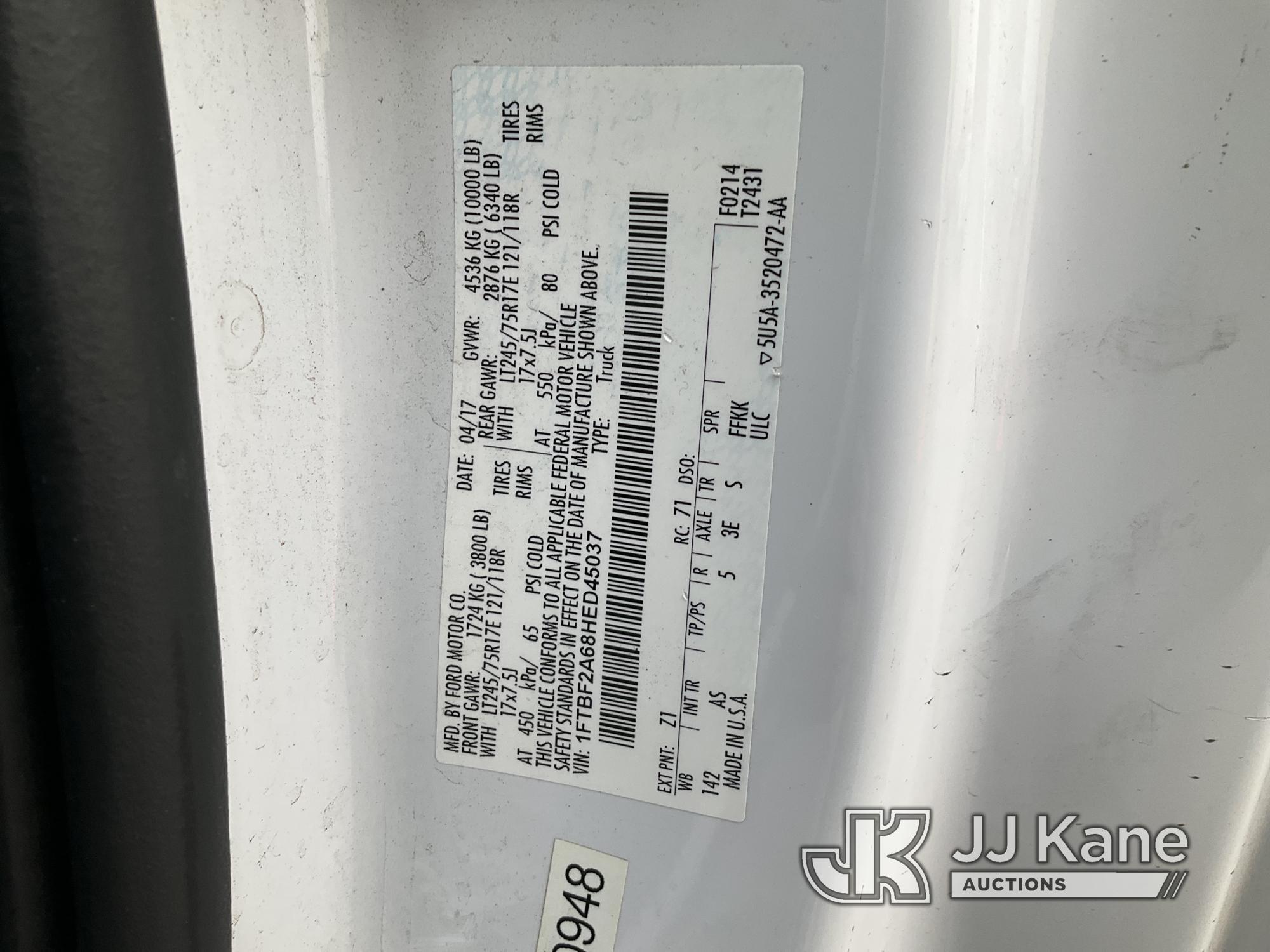 (Jurupa Valley, CA) 2017 Ford F-250 SD Regular Cab Pickup 2-DR Runs & Moves, Interior Is Melted, Fro