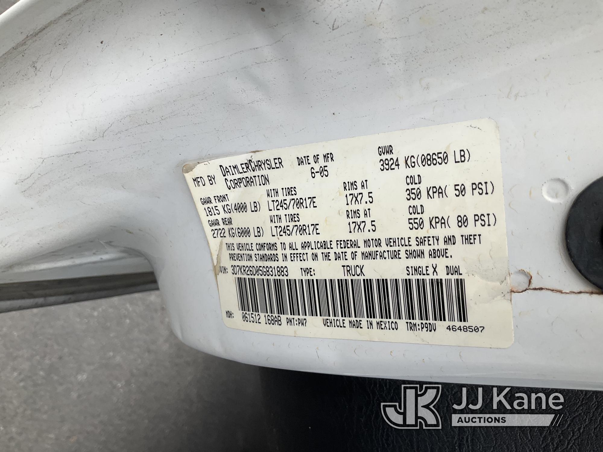 (Jurupa Valley, CA) 2005 RAM 2500 Pickup Truck Not Running, Bad Batteries