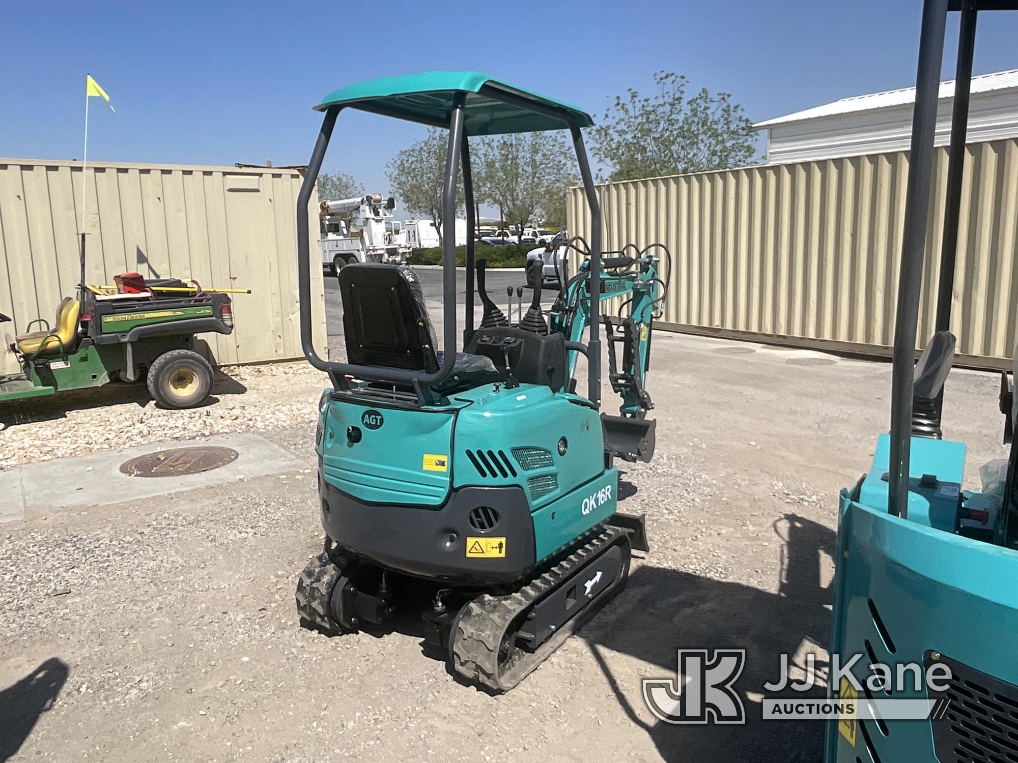 (Jurupa Valley, CA) 2024 AGT QK16R Mini Hydraulic Excavator, bkt, ripper, 2 ft 8 in. stick, aux hyd,