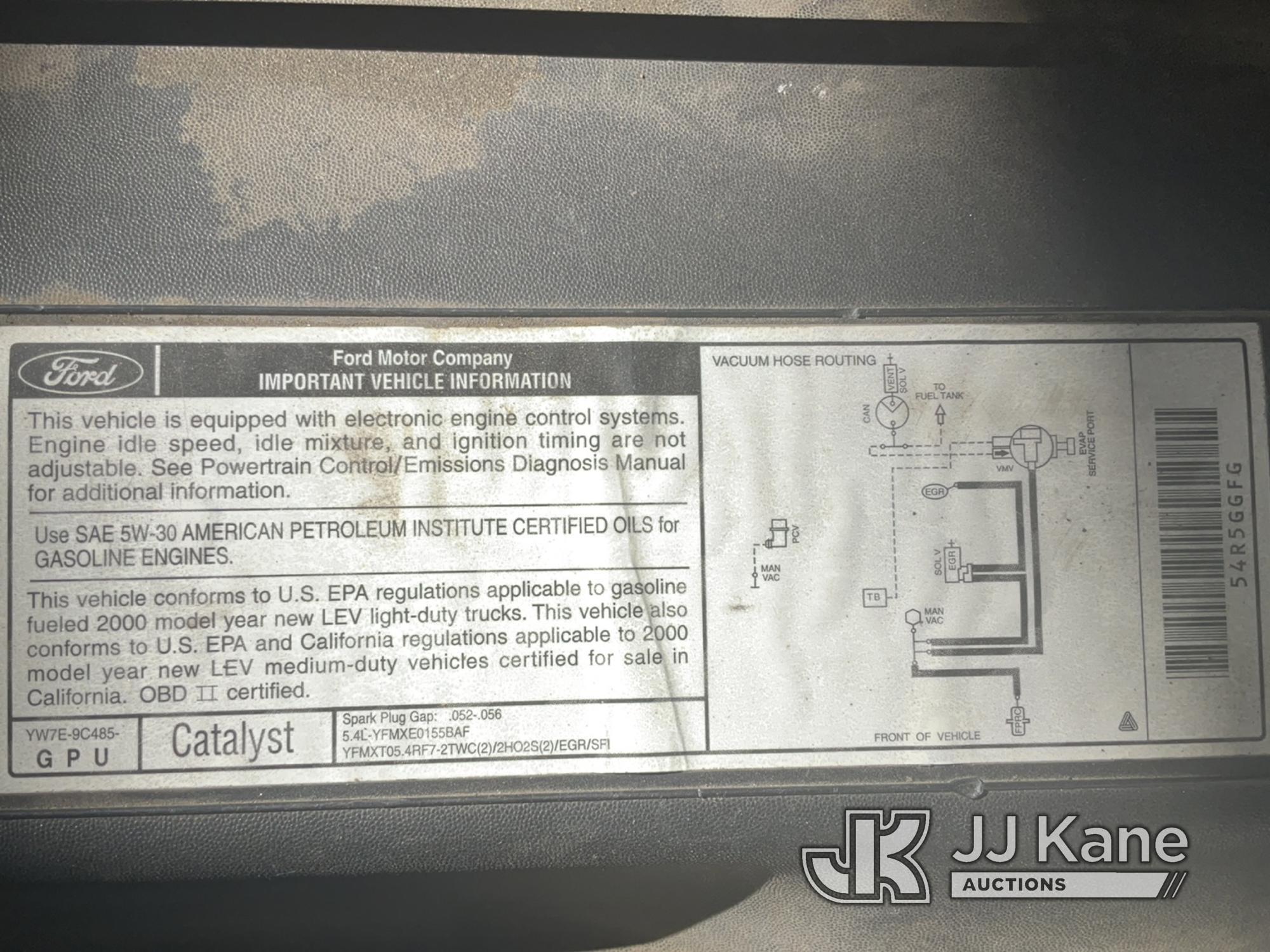 (Jurupa Valley, CA) 2000 Ford F-150 Extended-Cab Pickup Truck Runs & Moves, Check Engine Light Is On