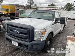 (Jurupa Valley, CA) 2016 Ford F350 Utility Truck Runs, Runs Rough, Transmission Shifter Disconnected