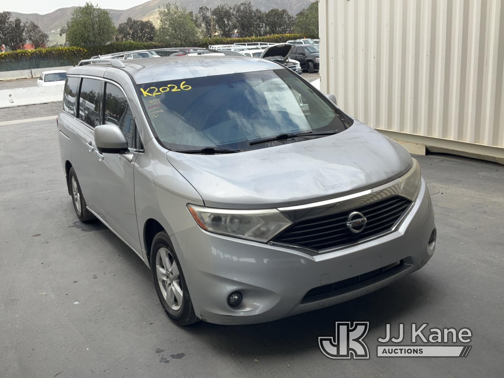 (Jurupa Valley, CA) 2012 Nissan QUEST Passenger Van Runs & Moves, Check Engine Light Is On , Bad Bre