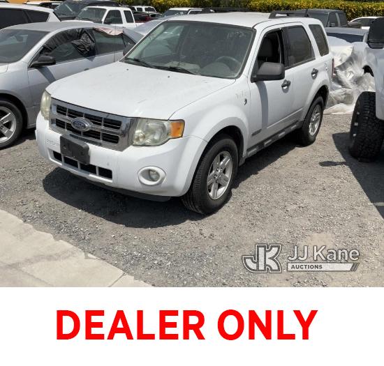 (Jurupa Valley, CA) 2008 Ford Escape Hybrid AWD Sport Utility Vehicle Not Running, No Key