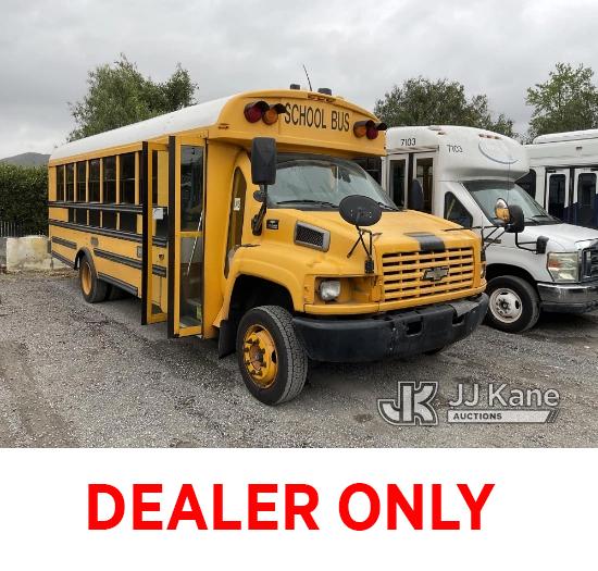 (Jurupa Valley, CA) 2009 Chevrolet C5500 School Bus Not Running, Stripped Of Parts