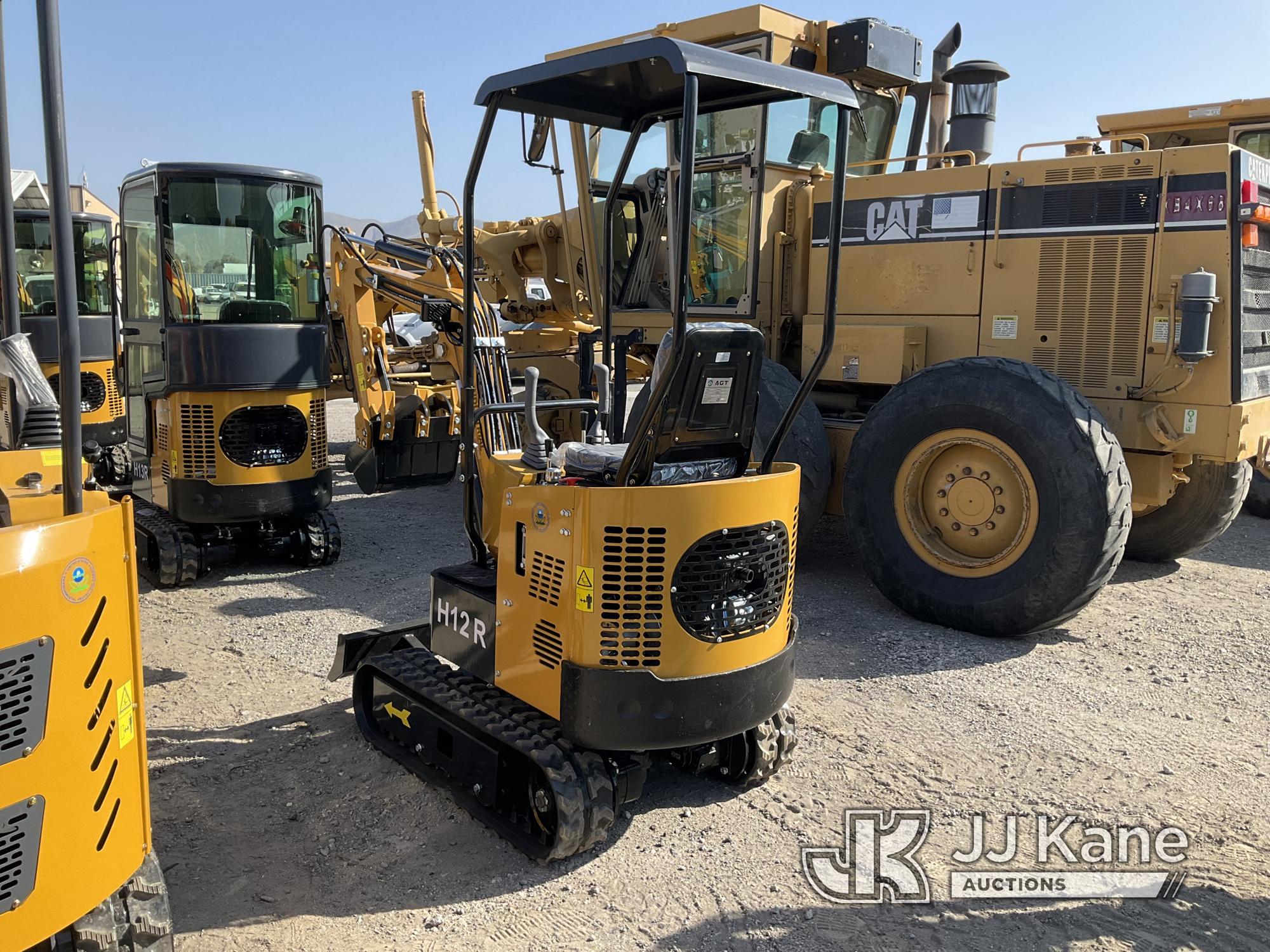 (Jurupa Valley, CA) 2024 AGT H12R Mini Hydraulic Excavator, bkt, ripper, 2 ft 8 in. stick, aux hyd,