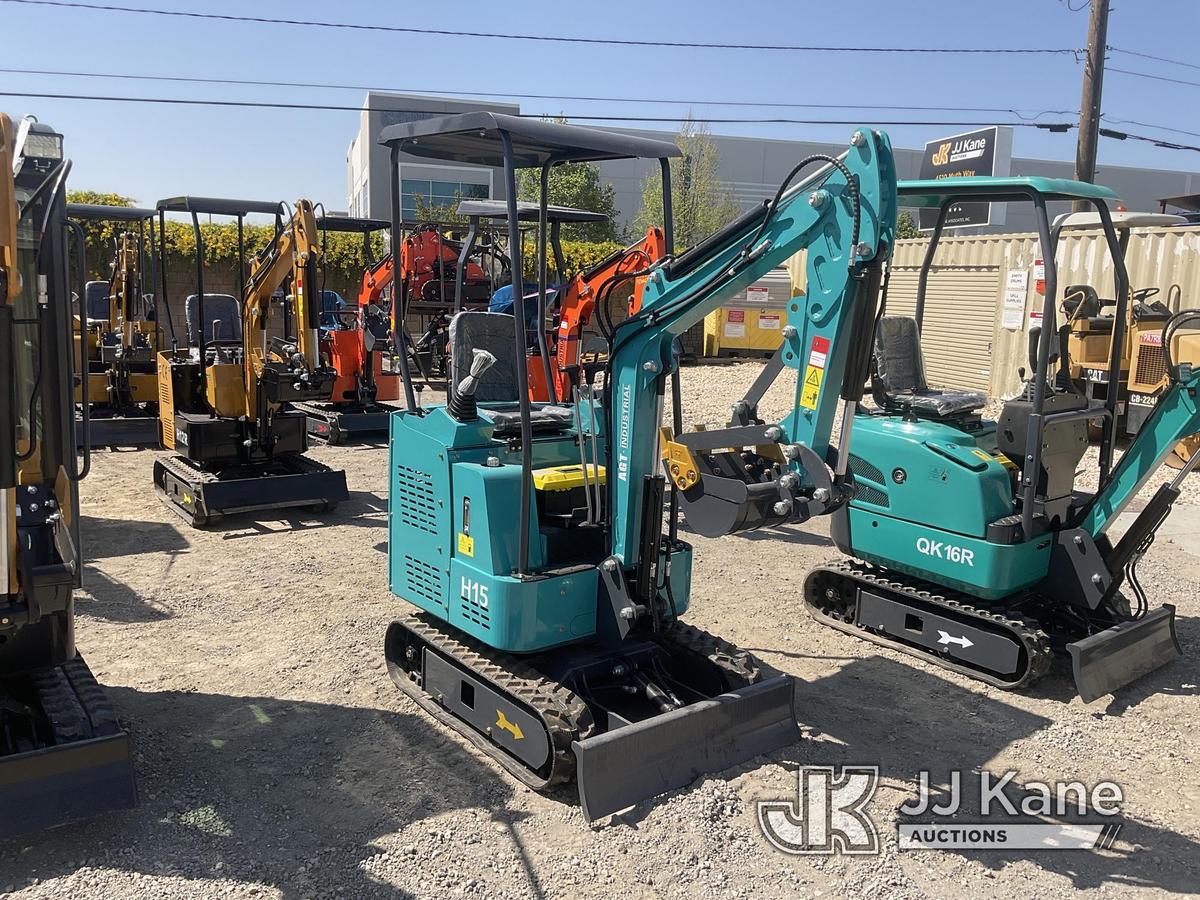 (Jurupa Valley, CA) 2024 AGT H15 Mini Hydraulic Excavator, bkt, ripper, 2 ft 8 in. stick, aux hyd, d