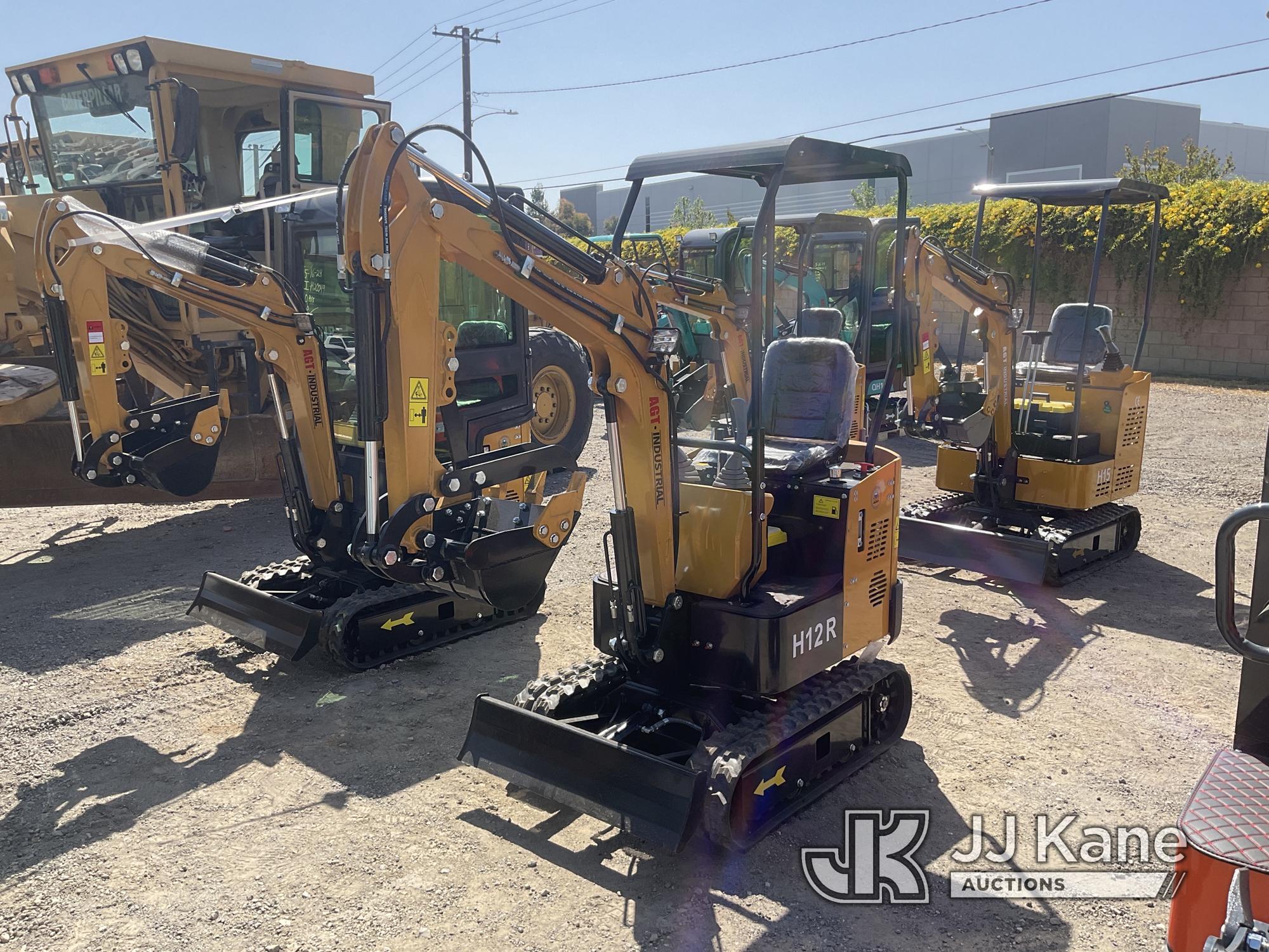 (Jurupa Valley, CA) 2024 AGT H12R Mini Hydraulic Excavator, bkt, ripper, 2 ft 8 in. stick, aux hyd,