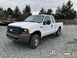 (Tacoma, WA) 2006 Ford F250 4x4 Extended-Cab Pickup Truck Not Running, Condition Unknown, Check Engi
