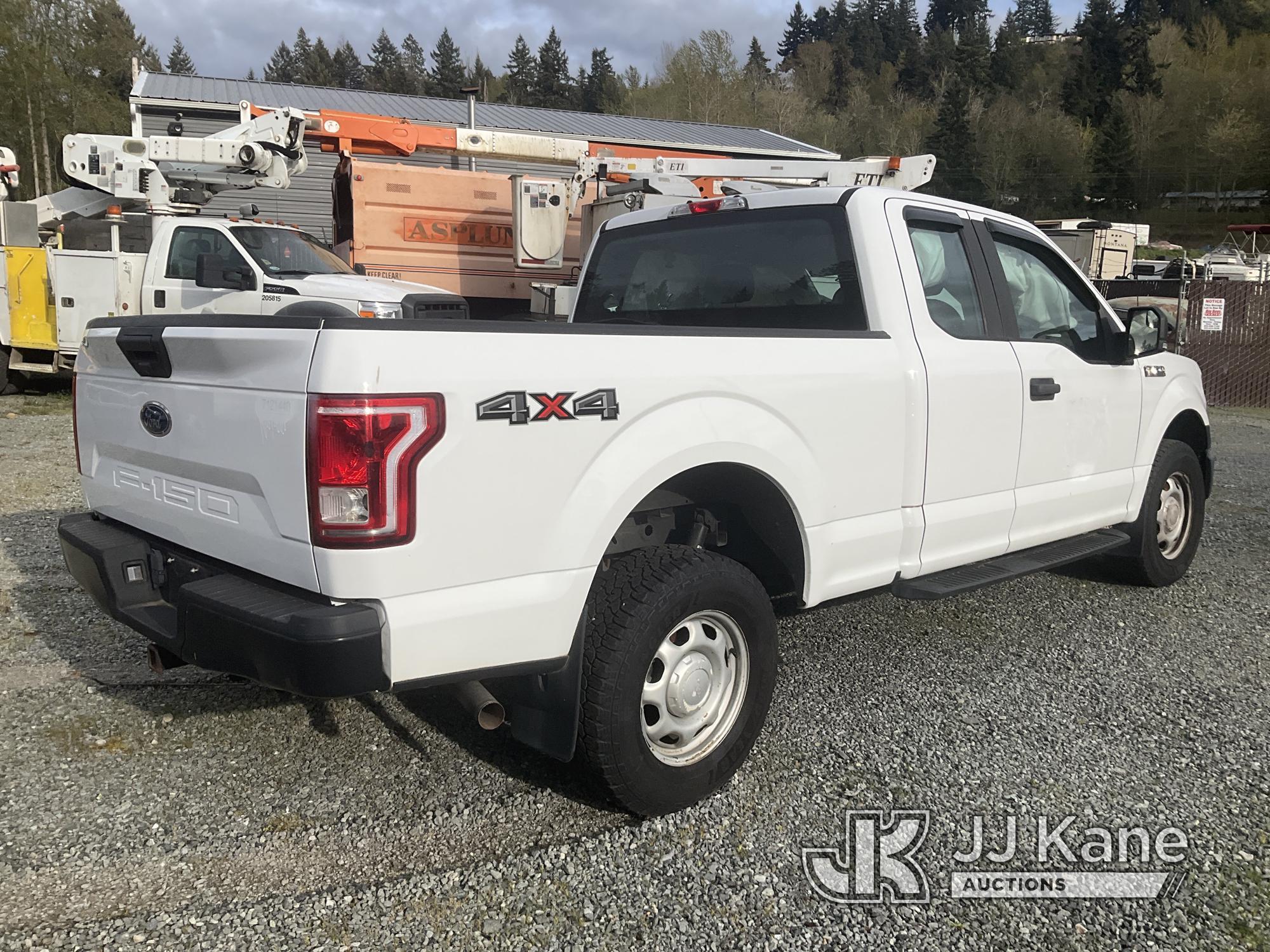 (Eatonville, WA) 2016 Ford F150 4x4 Extended-Cab Pickup Truck Not Running, Condition Unknown, Wrecke