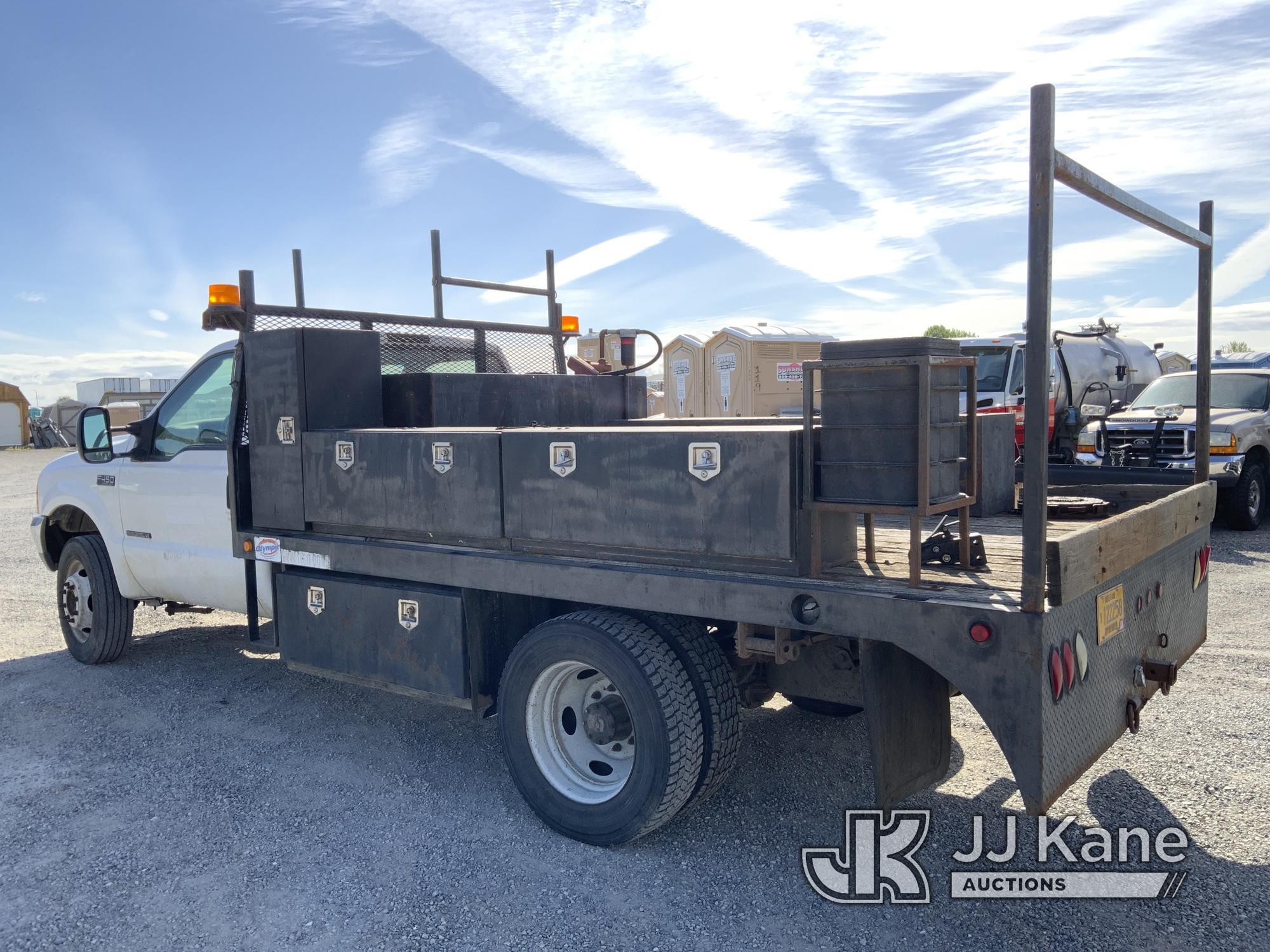 (Pasco, WA) 1999 Ford F450 Flatbed Truck Runs & Moves