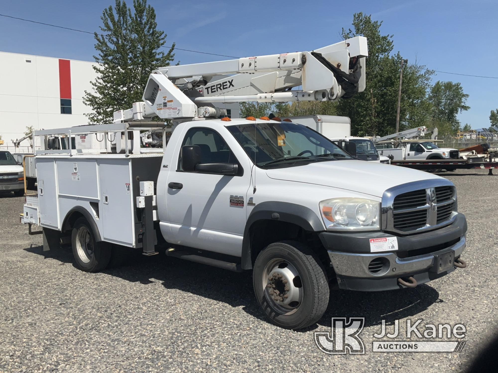 (Portland, OR) Terex/HiRanger TL38-P, Articulating & Telescopic Bucket rear mounted on 2008 Dodge Ra