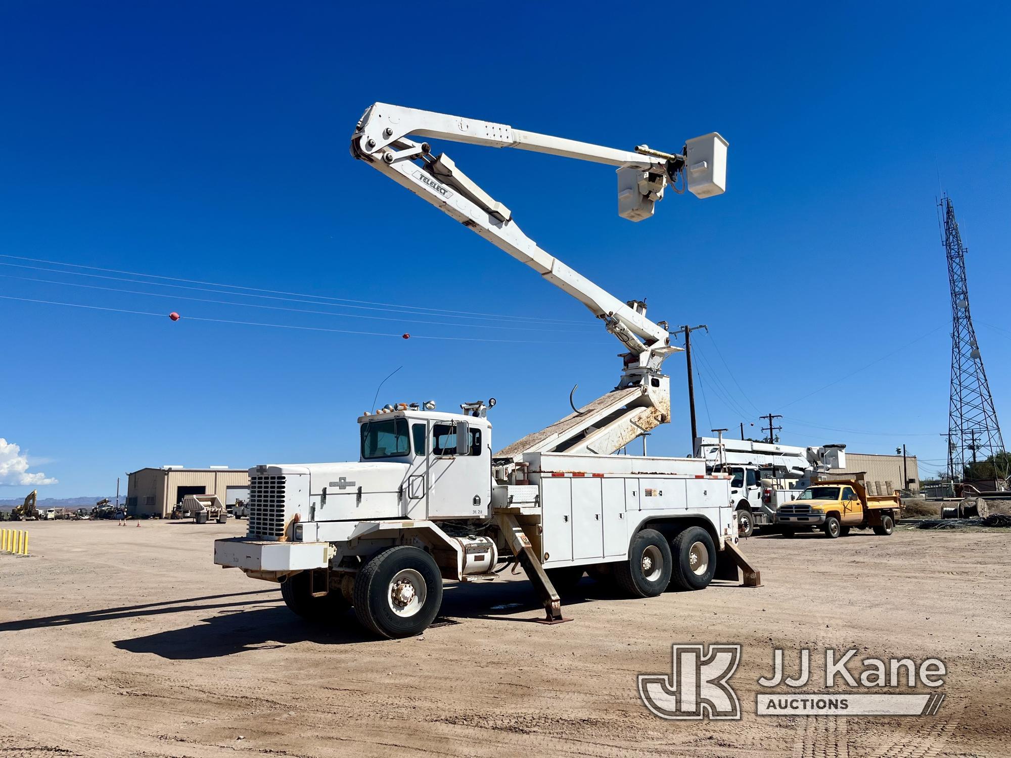 (Wellton, AZ) Telelect T5000, Material Handling Elevator Bucket Truck rear mounted on 1989 Oshkosh F