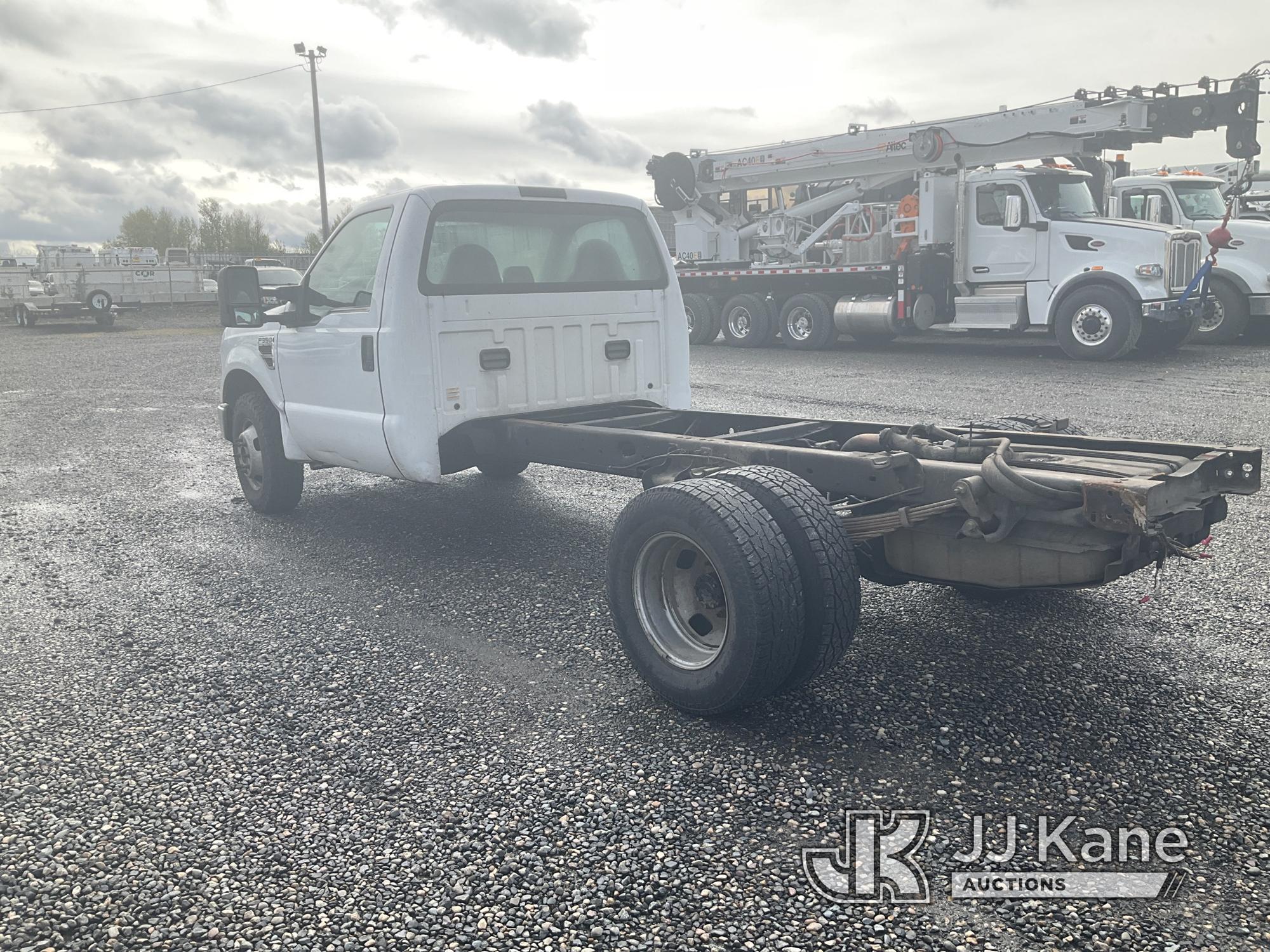 (Portland, OR) 2008 Ford F350 Cab & Chassis Runs & Moves)( Engine Runs Rough, Check Engine light on