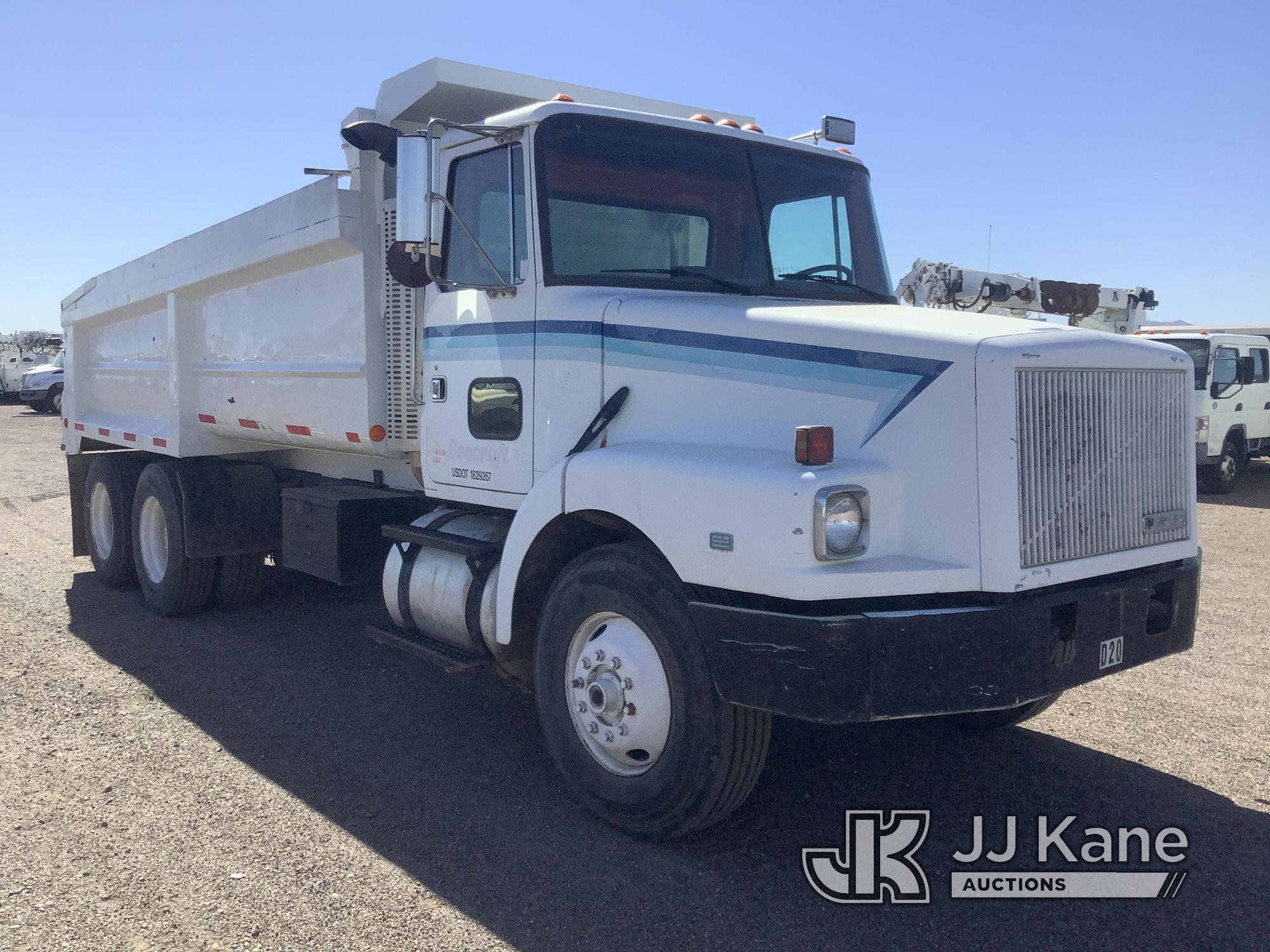 (Phoenix, AZ) 1990 WhiteGMC WG T/A Dump Truck Runs & Moves, Upper Operates