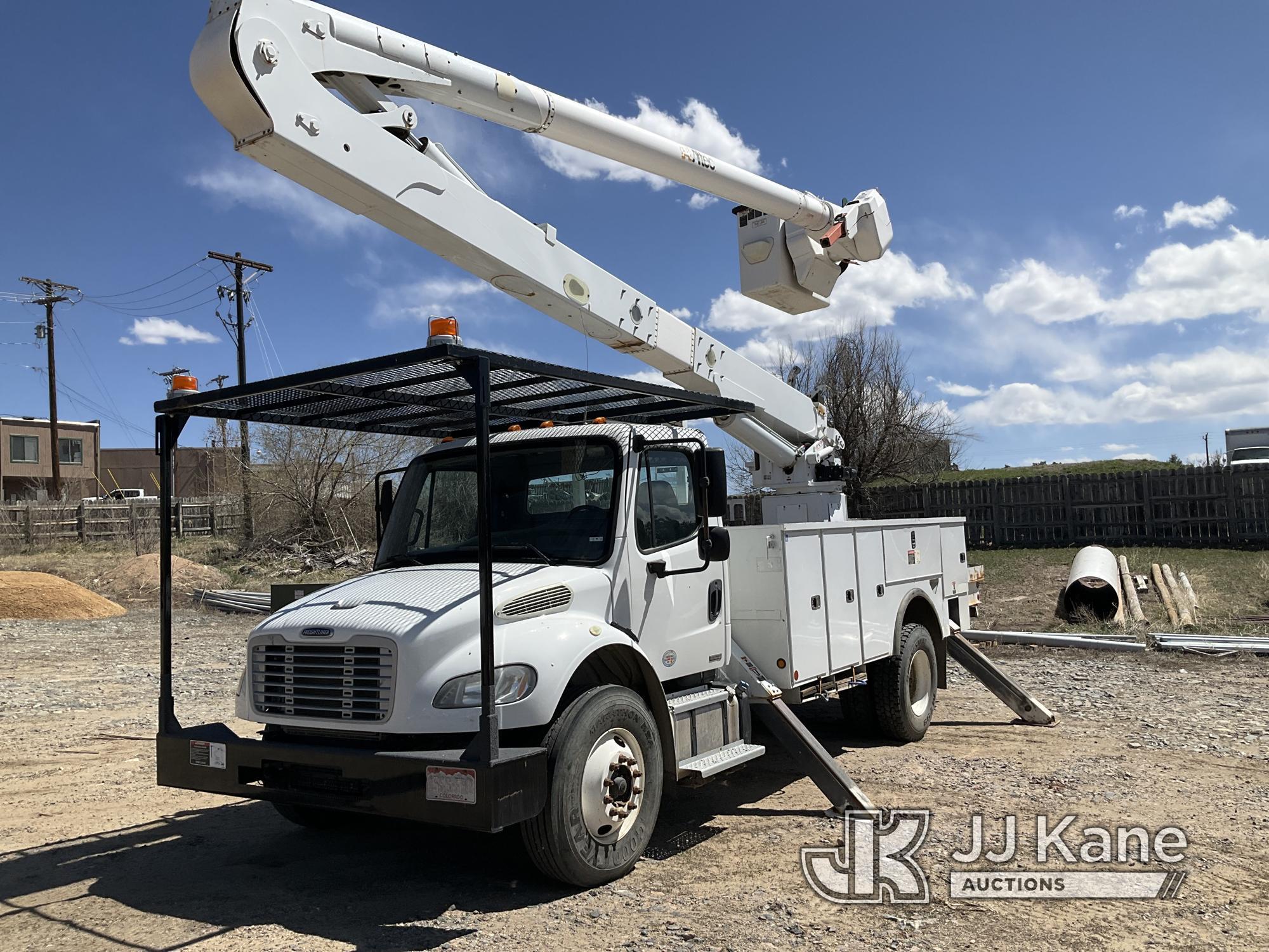 (Franktown, CO) Altec AA55-MH, Material Handling Bucket Truck rear mounted on 2011 Freightliner M2 1