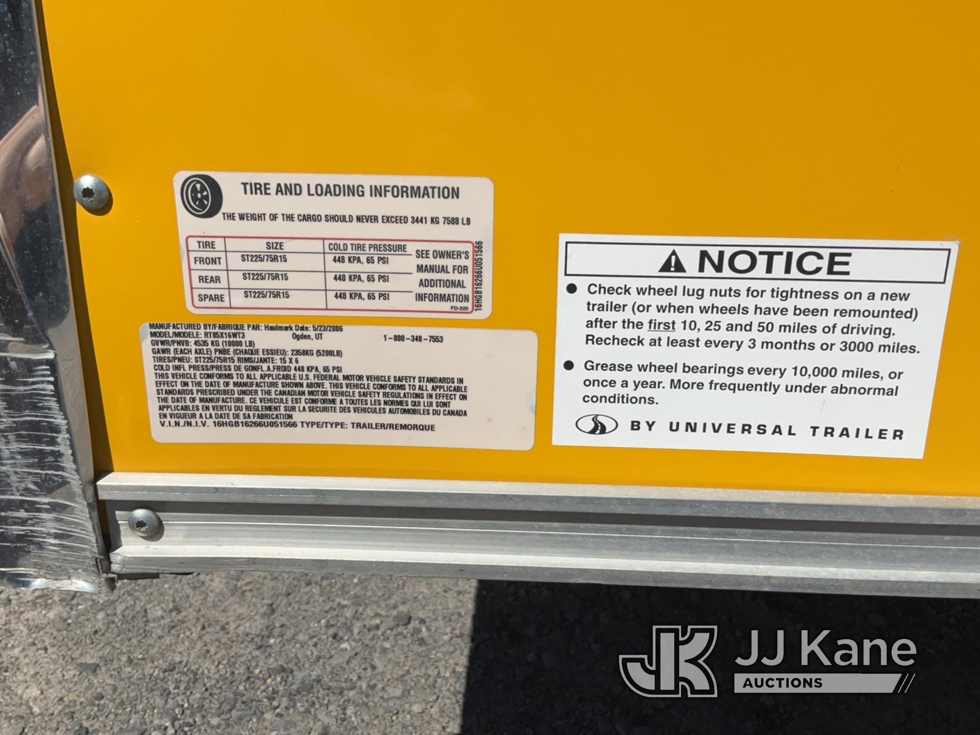 (McCarran, NV) 2006 Haulmark T/A Enclosed Cargo Trailer Minor Wear, Minor Rust Damage