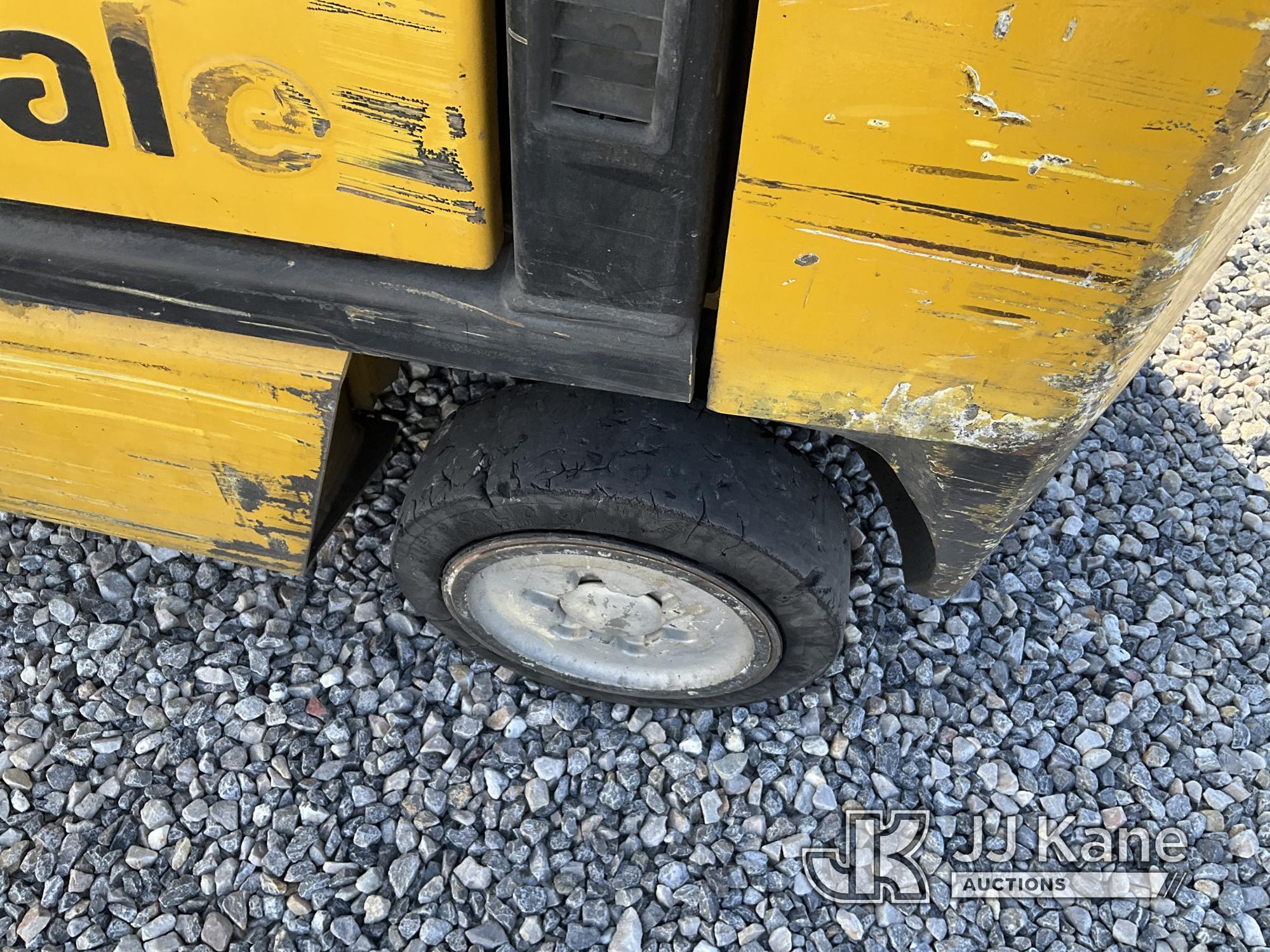 (Las Vegas, NV) 1997 Yale GLC050 Solid Tired Forklift, 5,000 Lb. Missing LPG Tank Jump To Start, Run