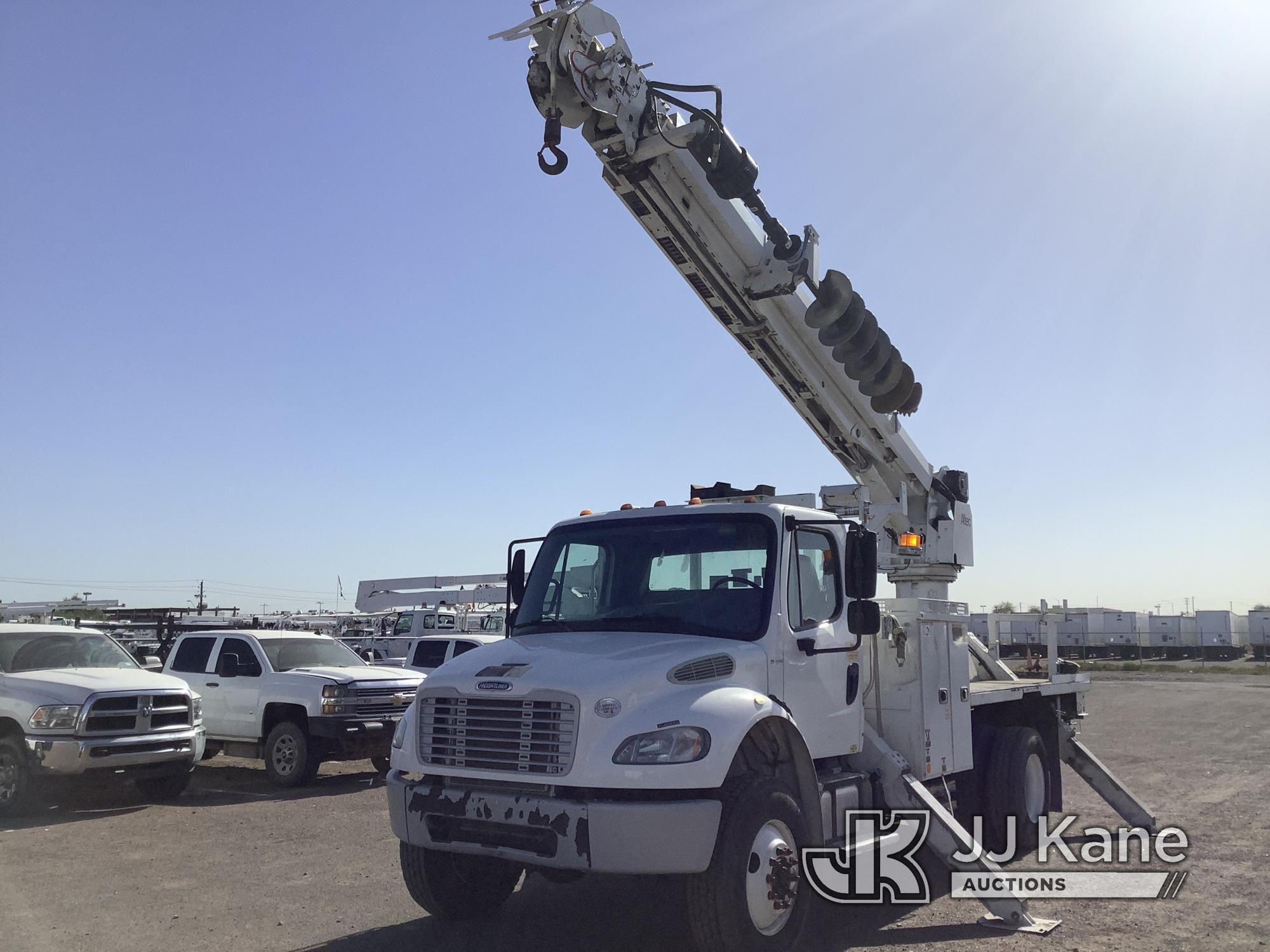 (Phoenix, AZ) Altec DM47B-TR, Digger Derrick rear mounted on 2017 Freightliner M2 106 4x4 Flatbed/Ut