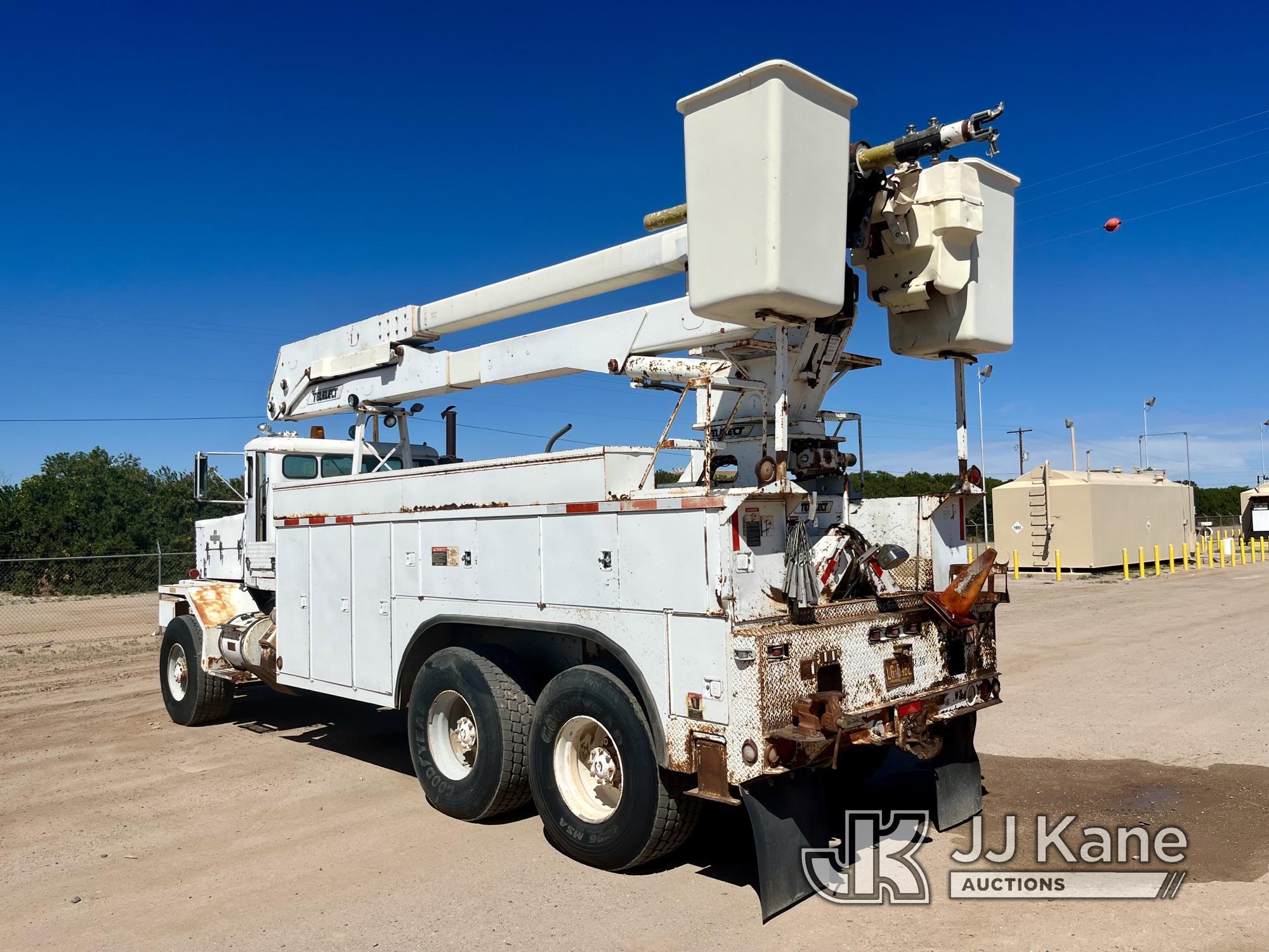 (Wellton, AZ) Telelect T5000, Material Handling Elevator Bucket Truck rear mounted on 1989 Oshkosh F